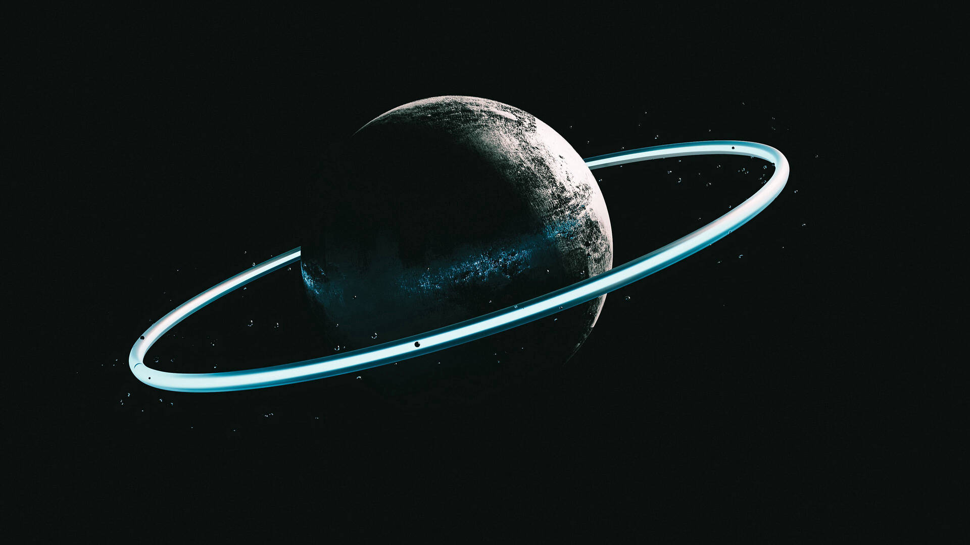 Glowing Ring Planet Background