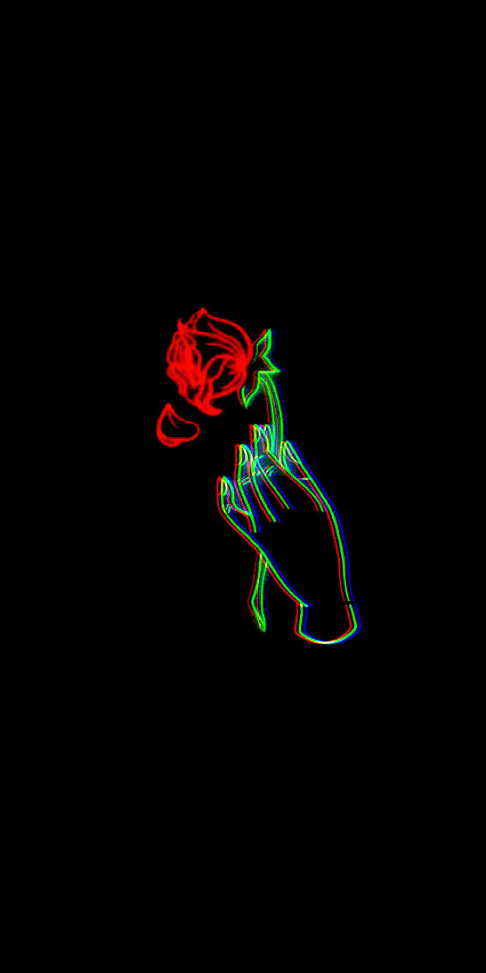 Glowing Rose Flower Mobile Background