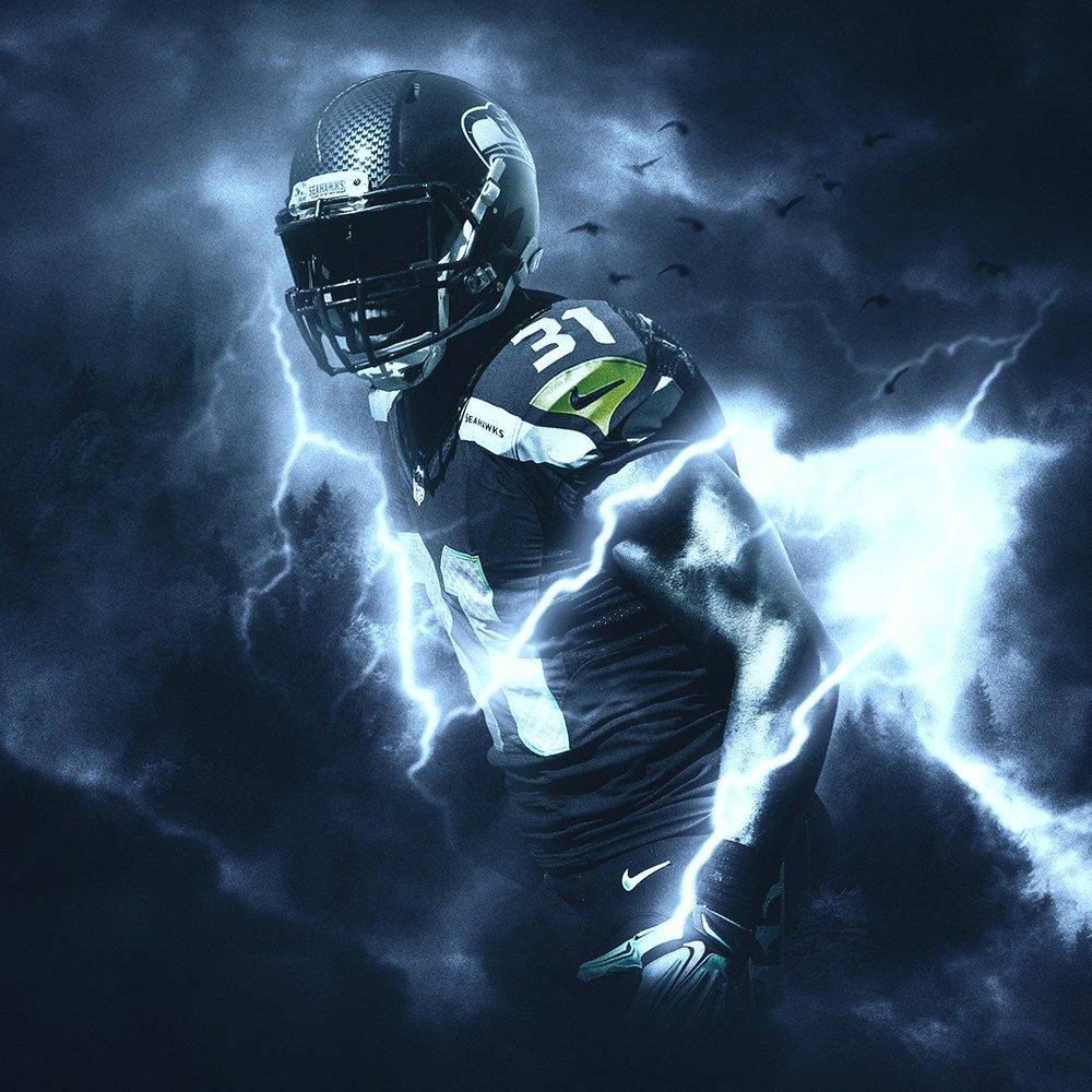 Glowing Seahawks Player Background