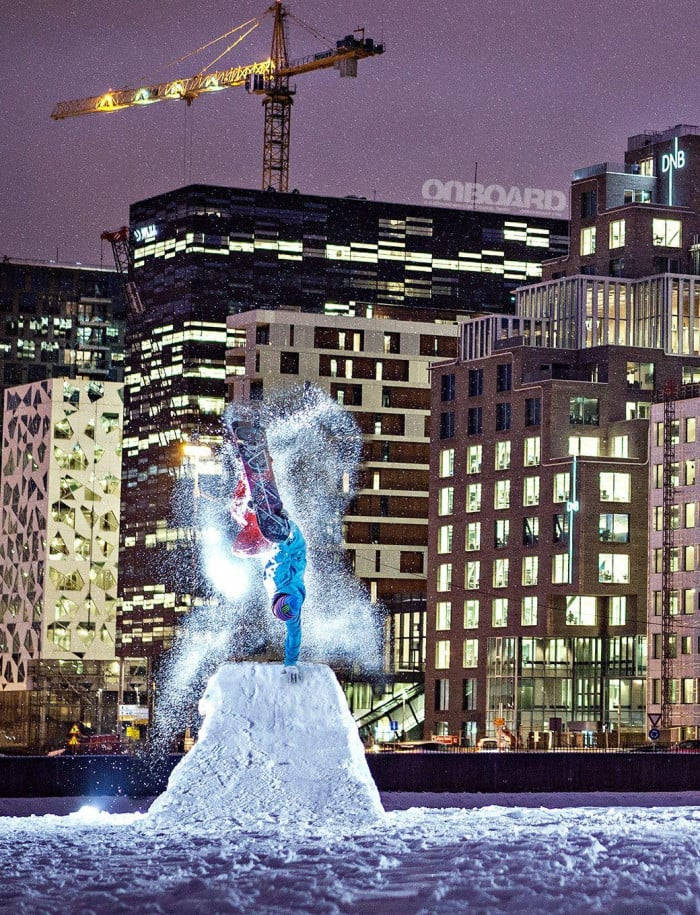 Glowing Snow Oslo Background