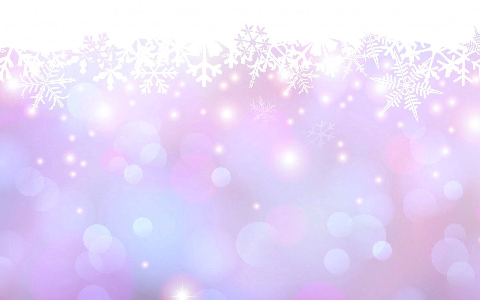 Glowing Snowflakes In Pink Background Background