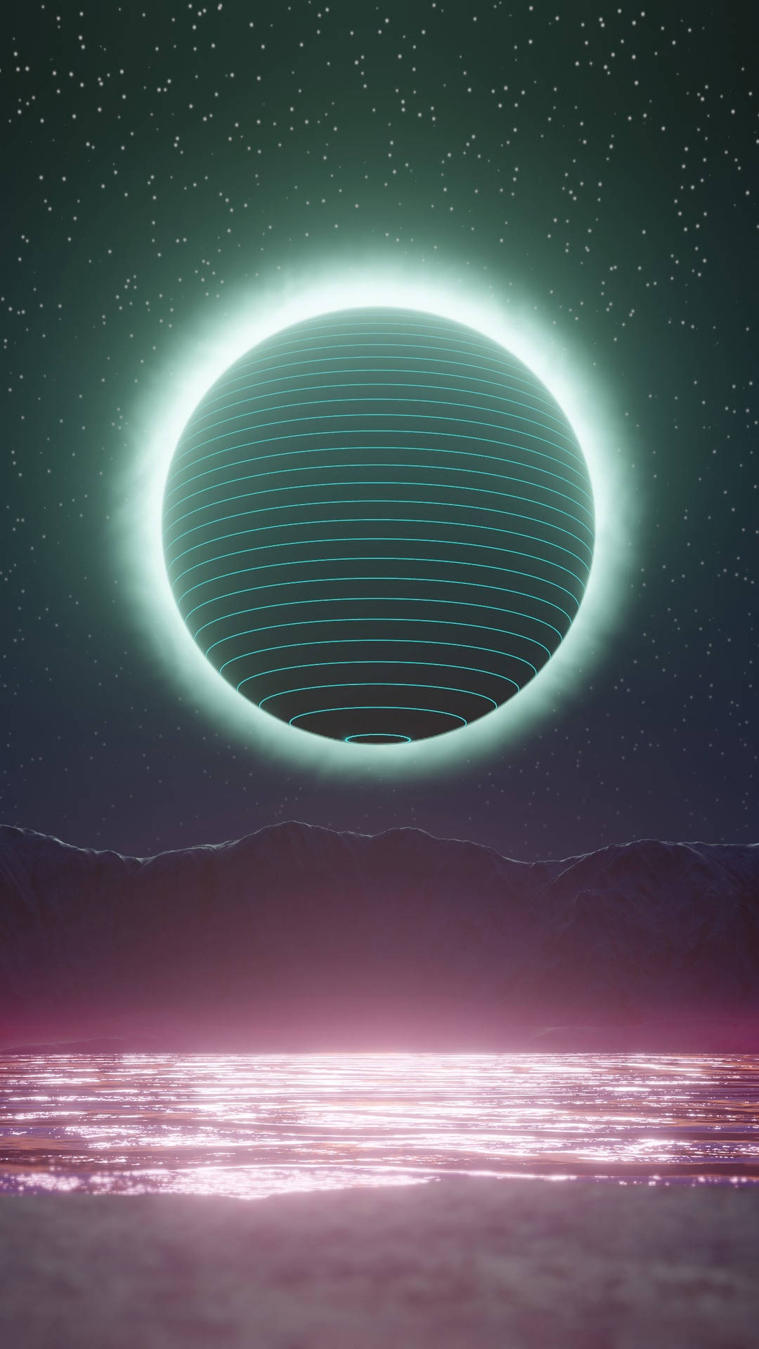 Glowing Sphere Retro Space Background