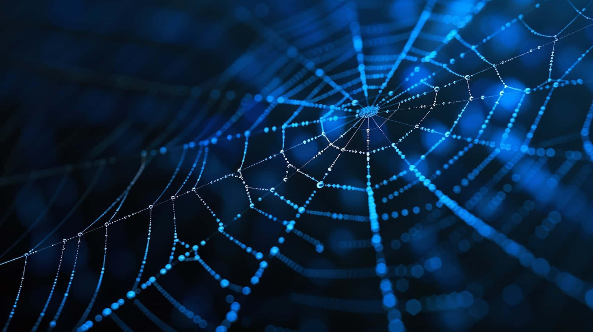 Glowing Spider Web Network Background