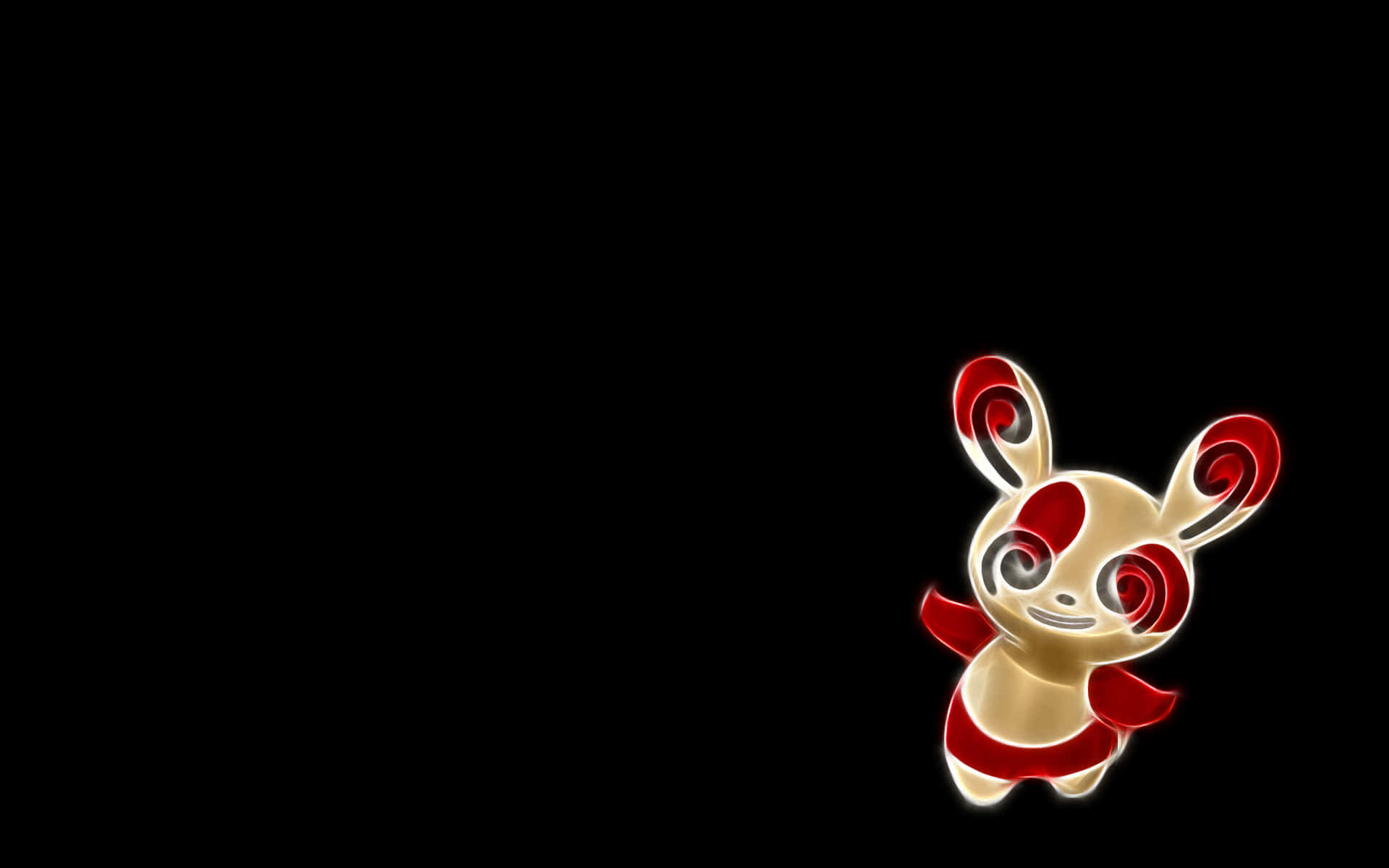 Glowing Spinda On Black Background Background
