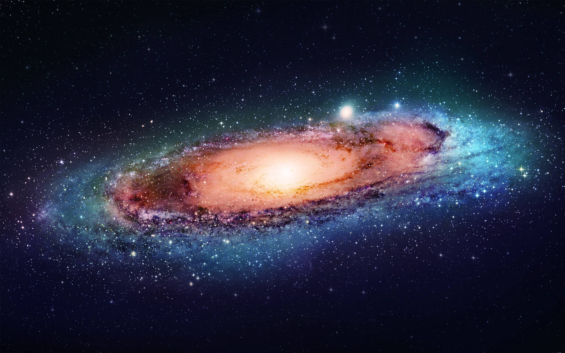 Glowing Stars On Andromeda Galaxy Background