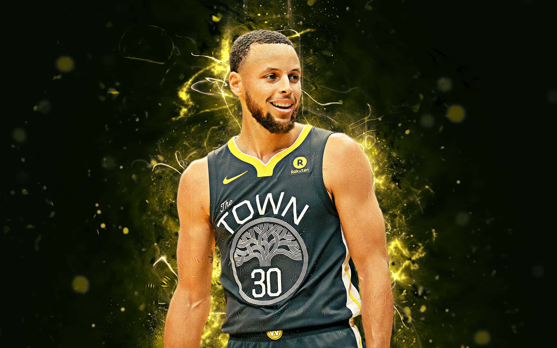 Glowing Stephen Curry 4k Background