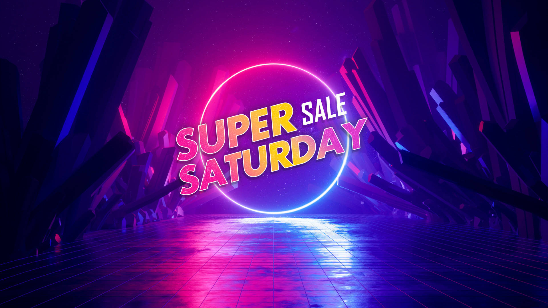Glowing Super Saturday Sale Background