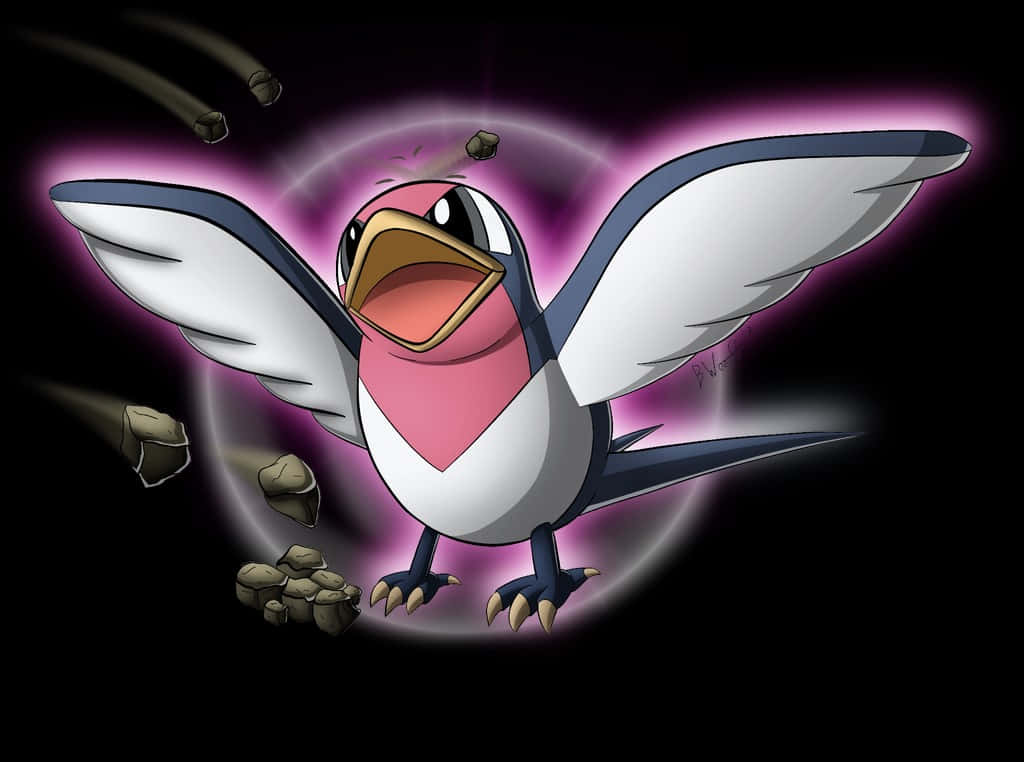 Glowing Taillow Mouth Open Background