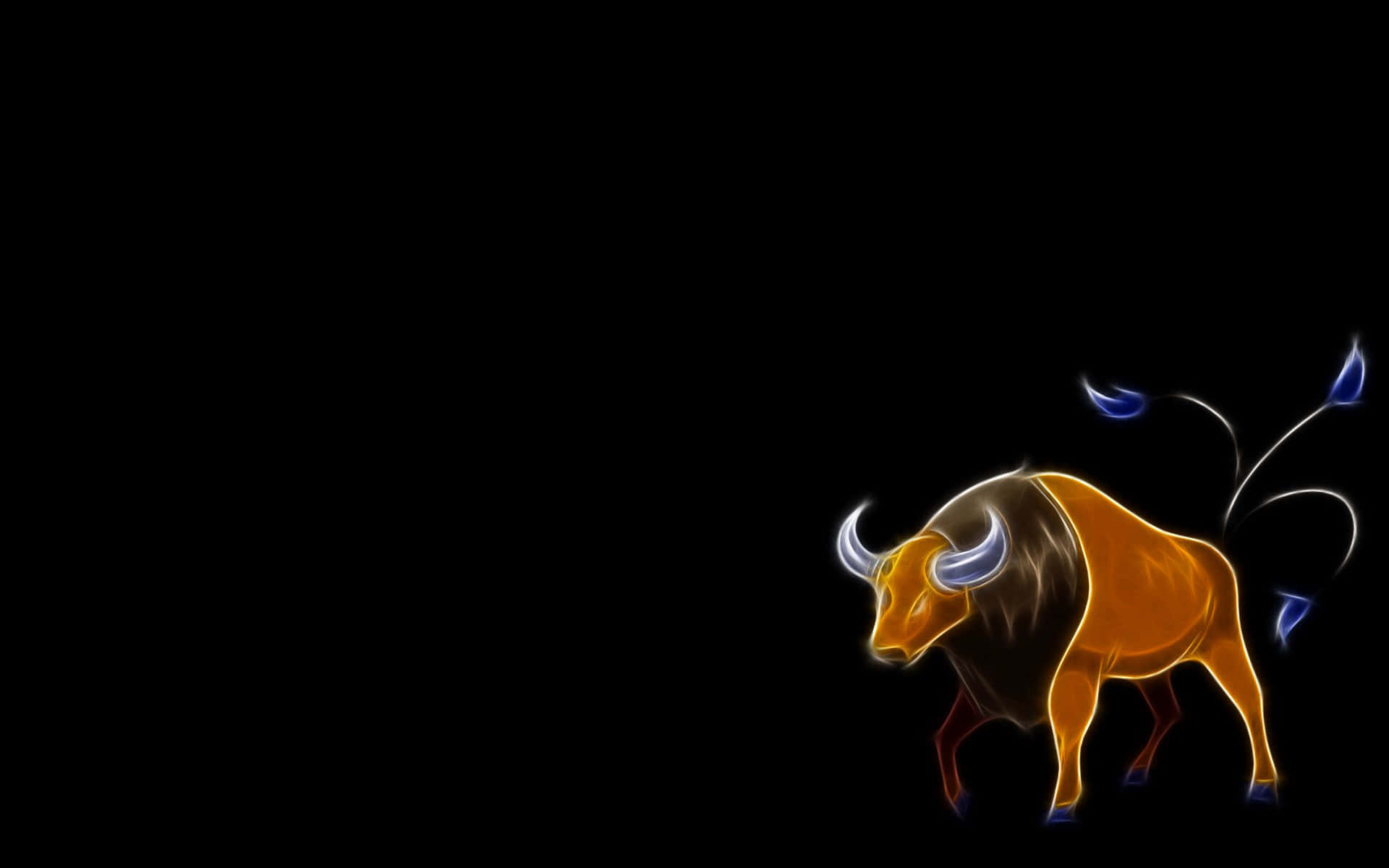 Glowing Tauros On Black Background Background