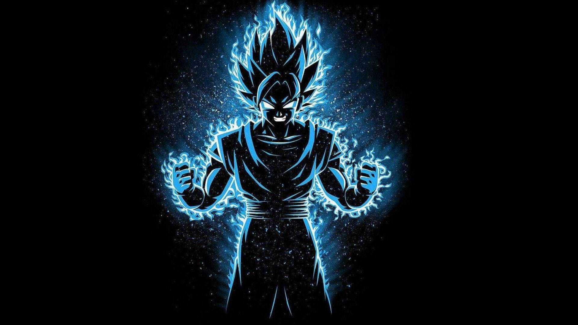 Glowing Teal San Goku Background