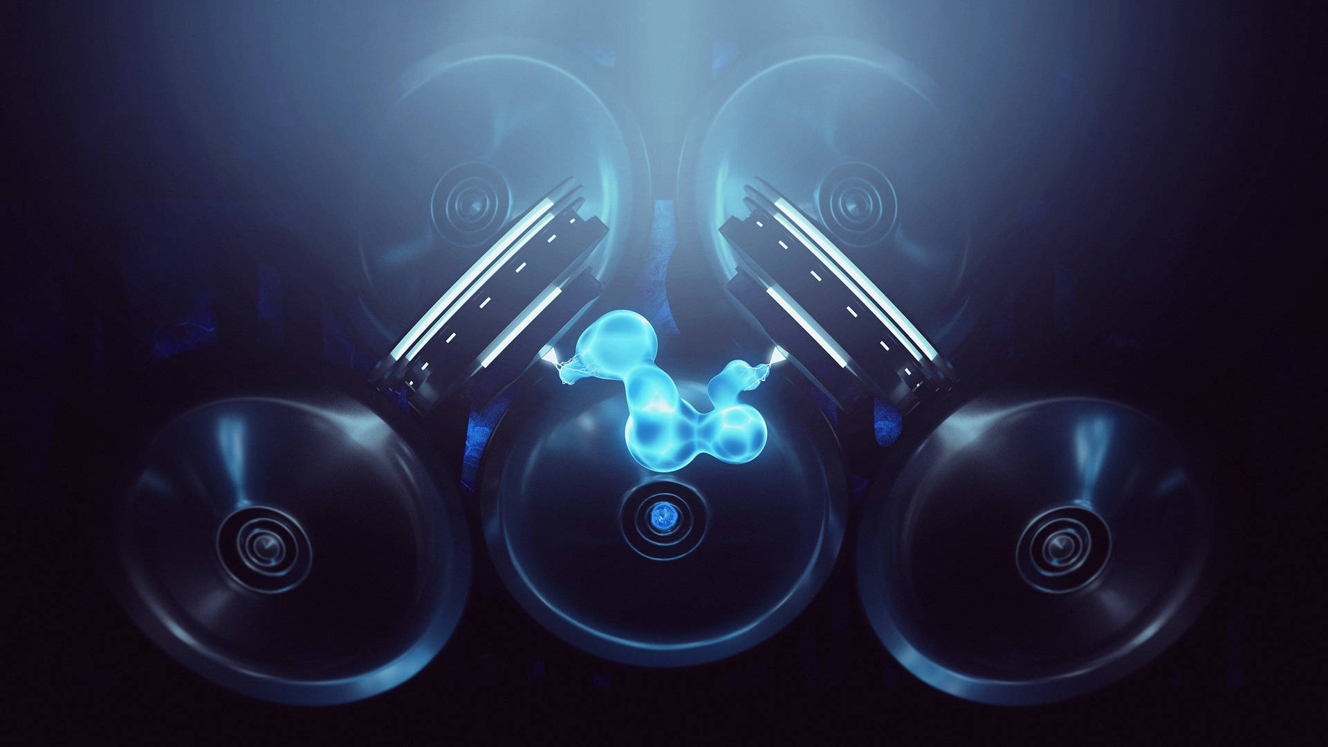 Glowing Techno Speakers Background