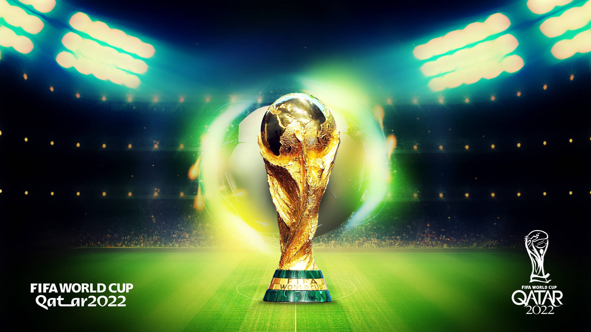 Glowing Trophy Fifa World Cup 2022 Background