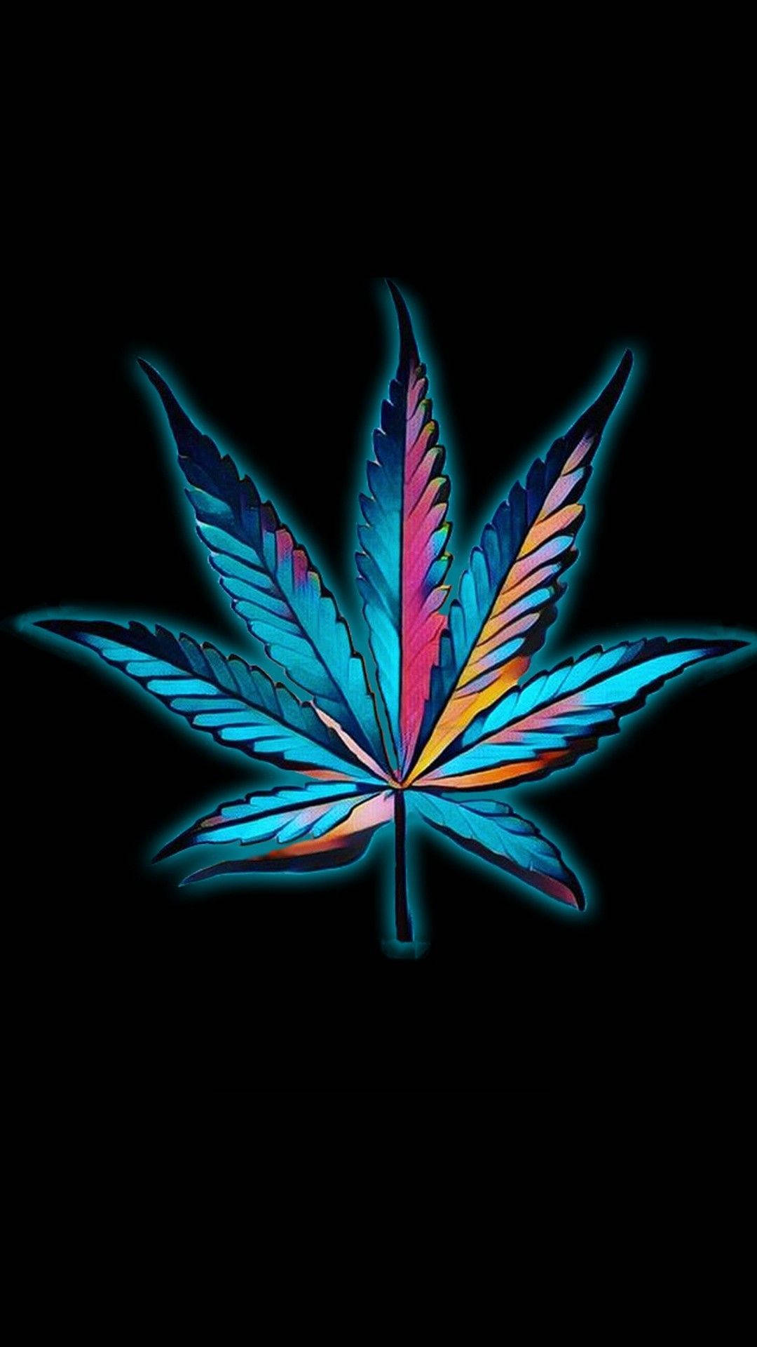 Glowing Weed For Iphone Screens Background