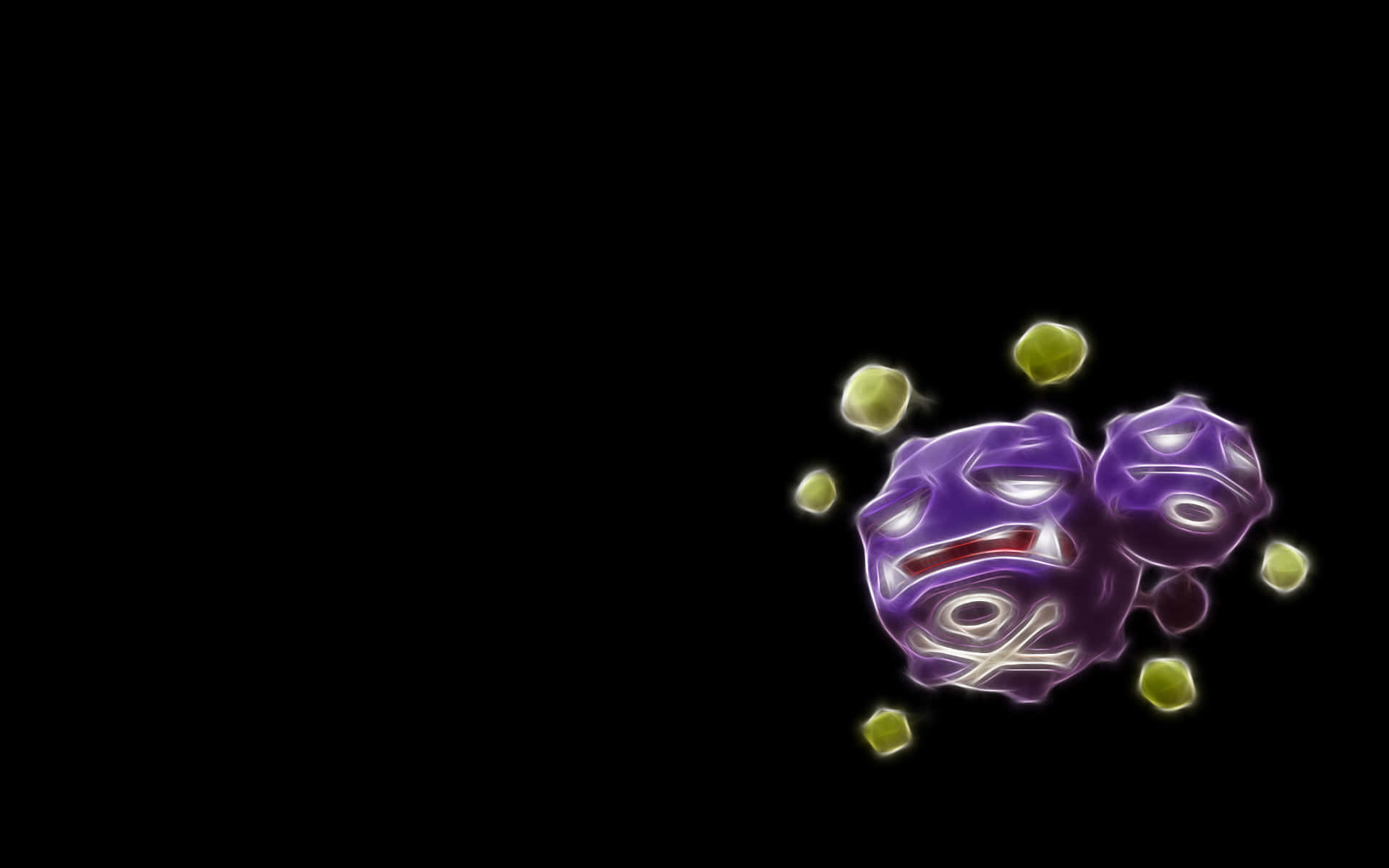 Glowing Weezing On Black Background Background