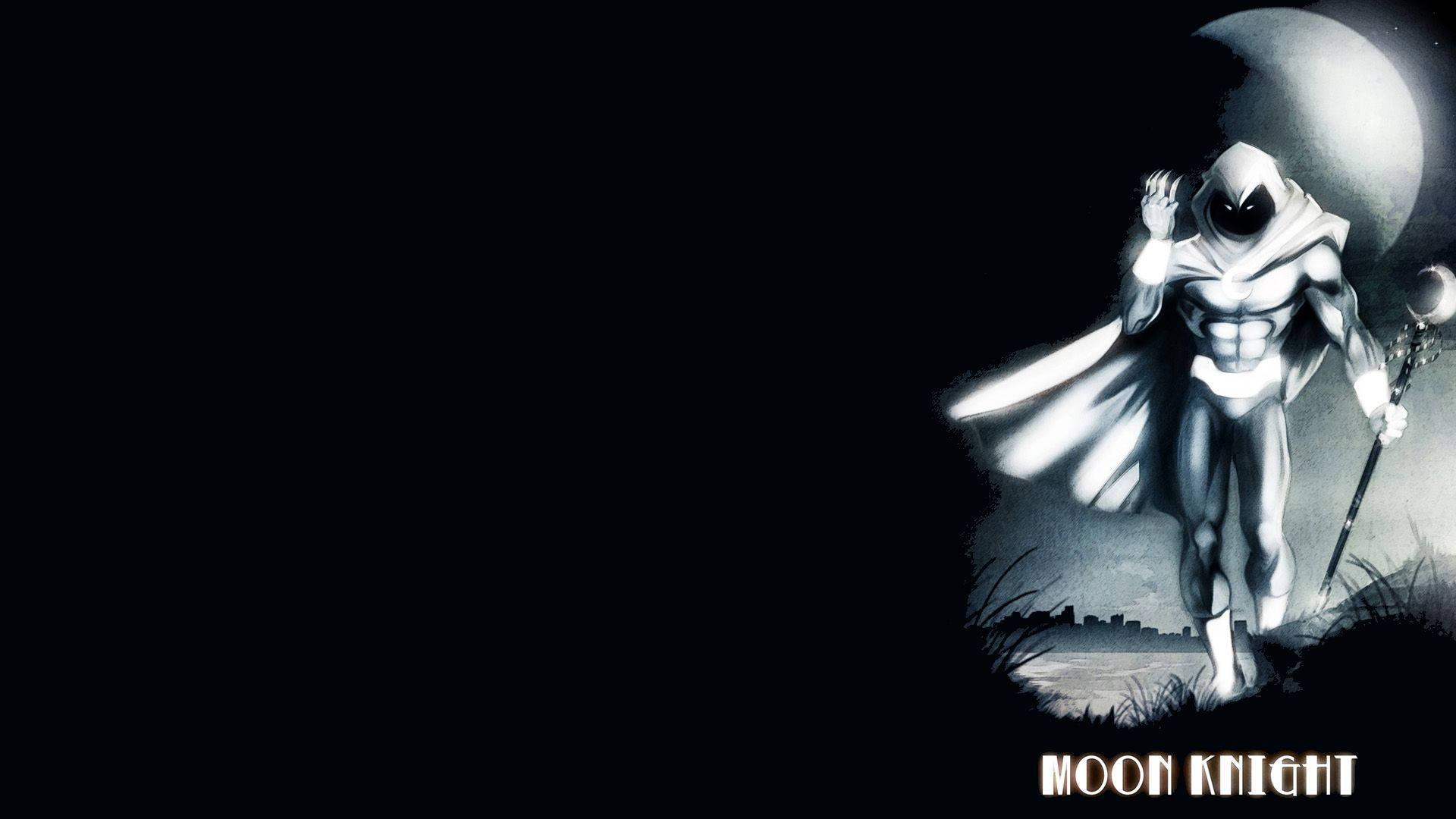 Glowing White Moon Knight Background