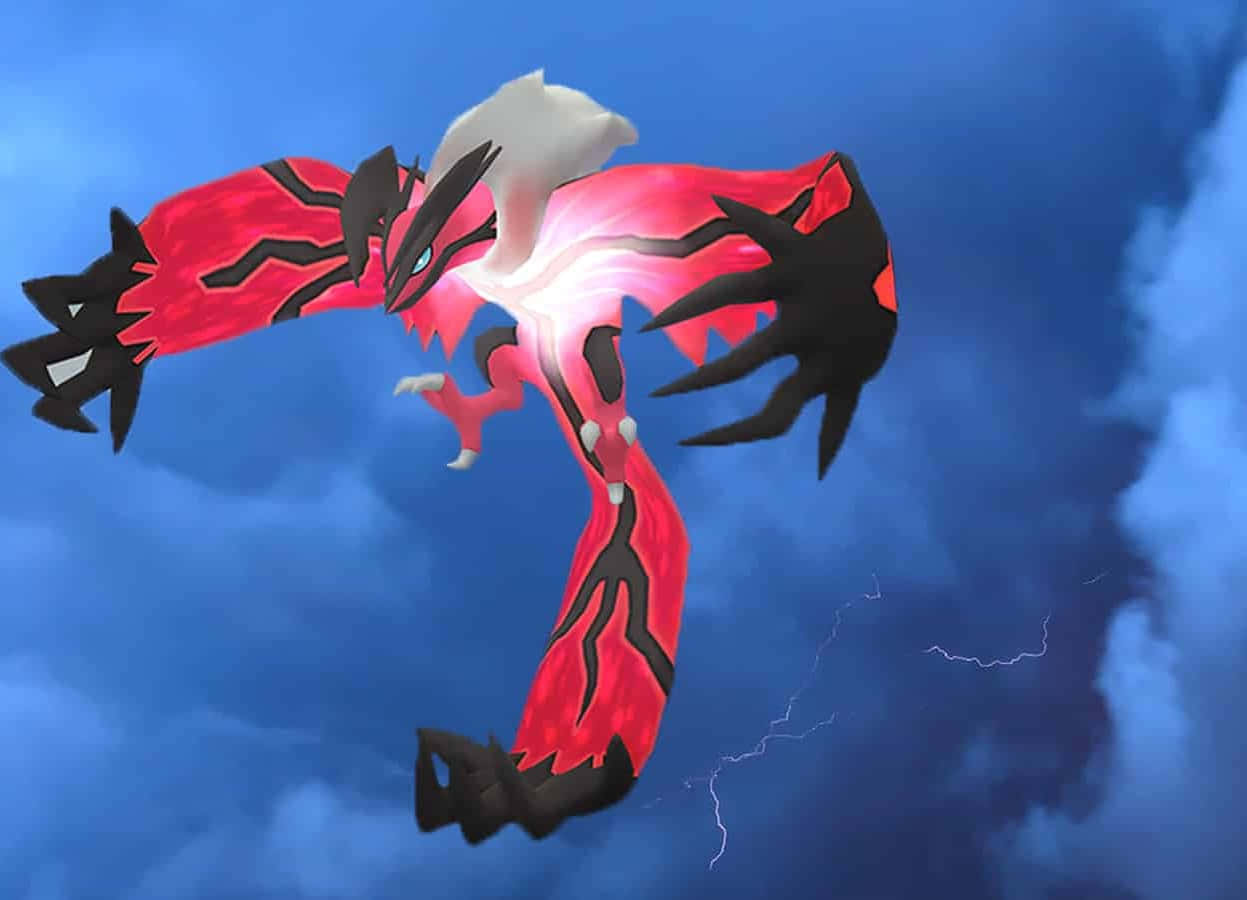 Glowing Yveltal Pokemon In The Sky