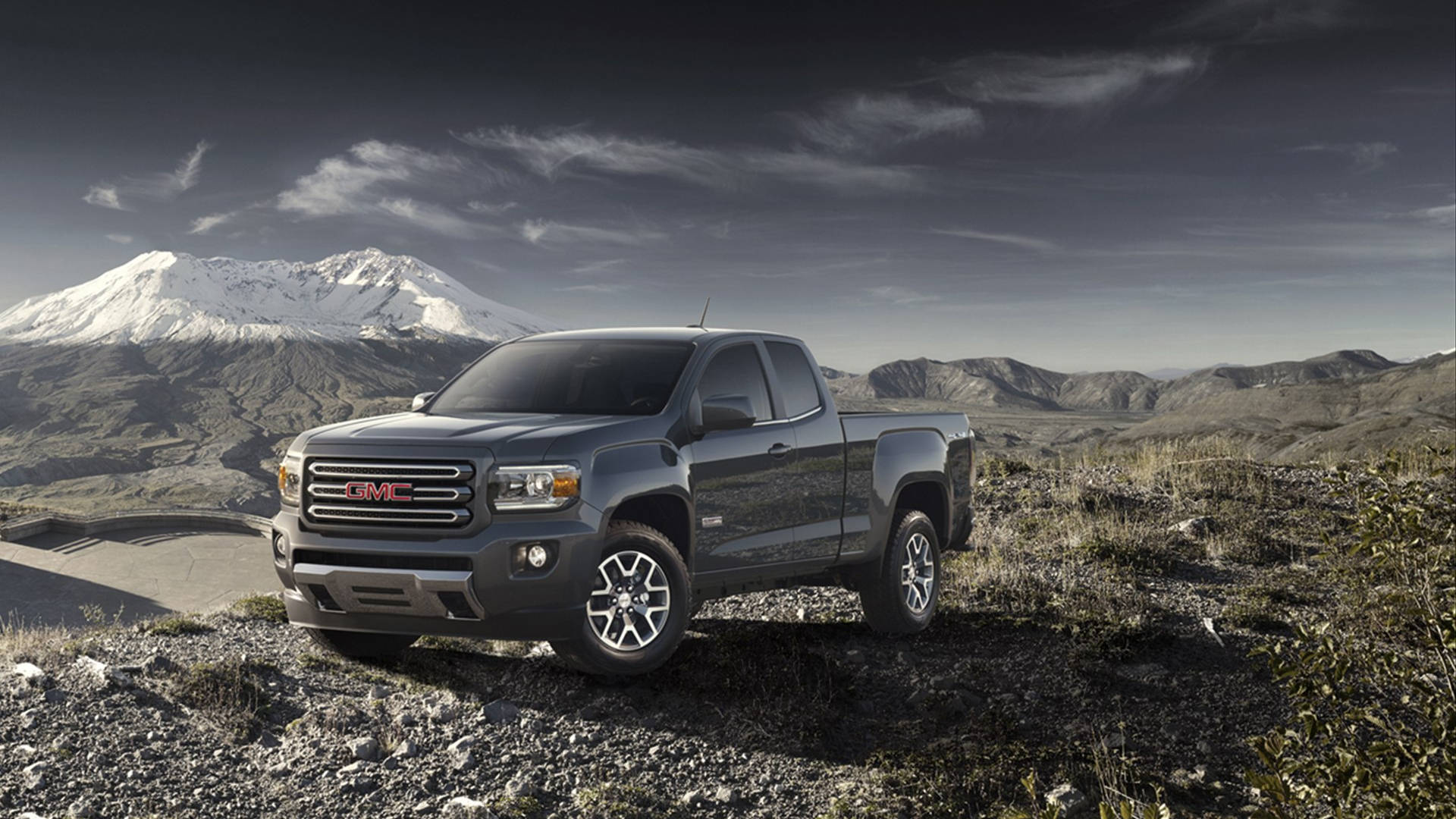 Gmc On A Rocky Road Background