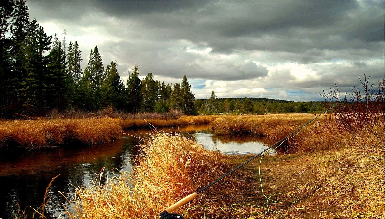 Go Fly Fishing In The Great Outdoors Background