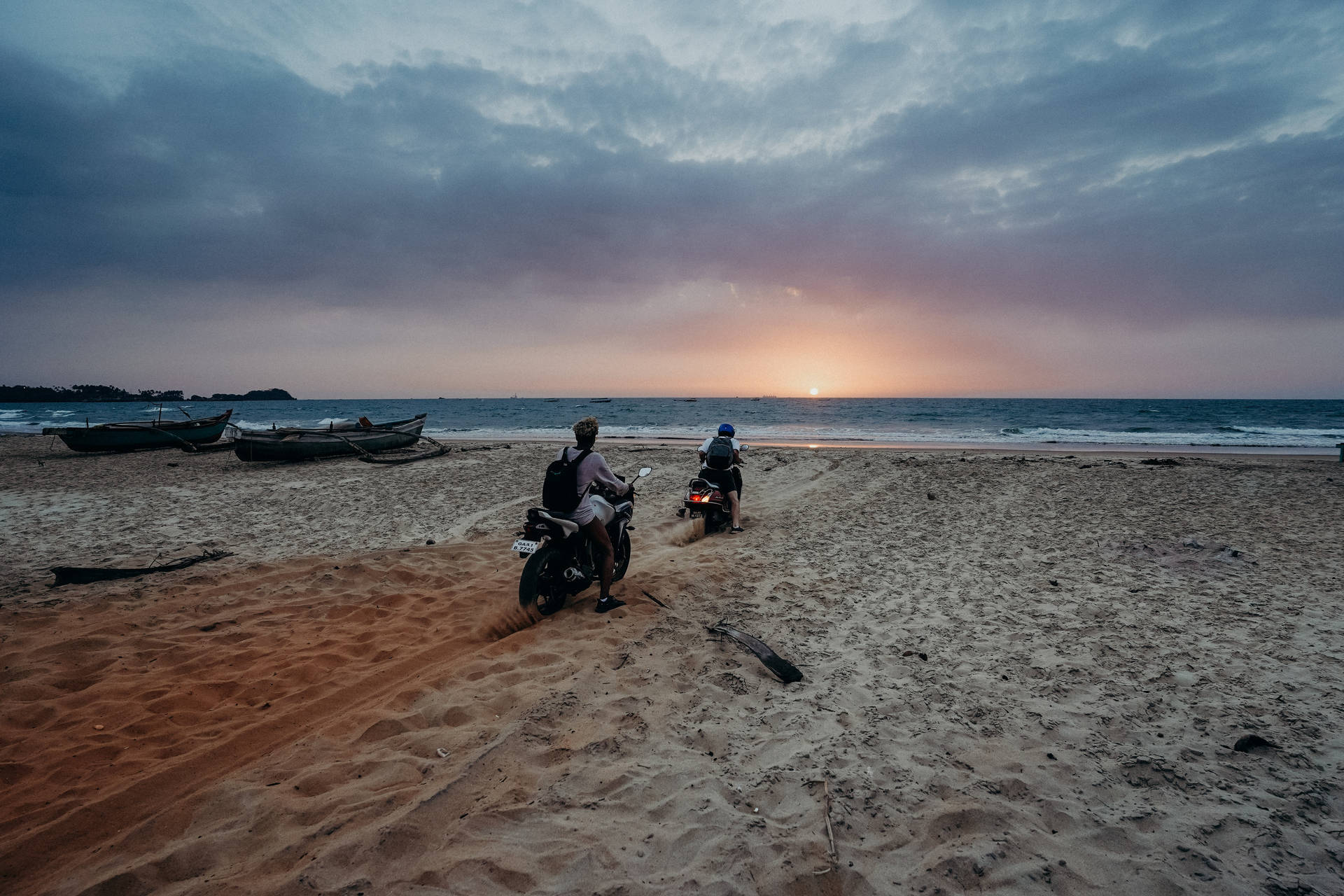 Goa India Driving On Beach Background