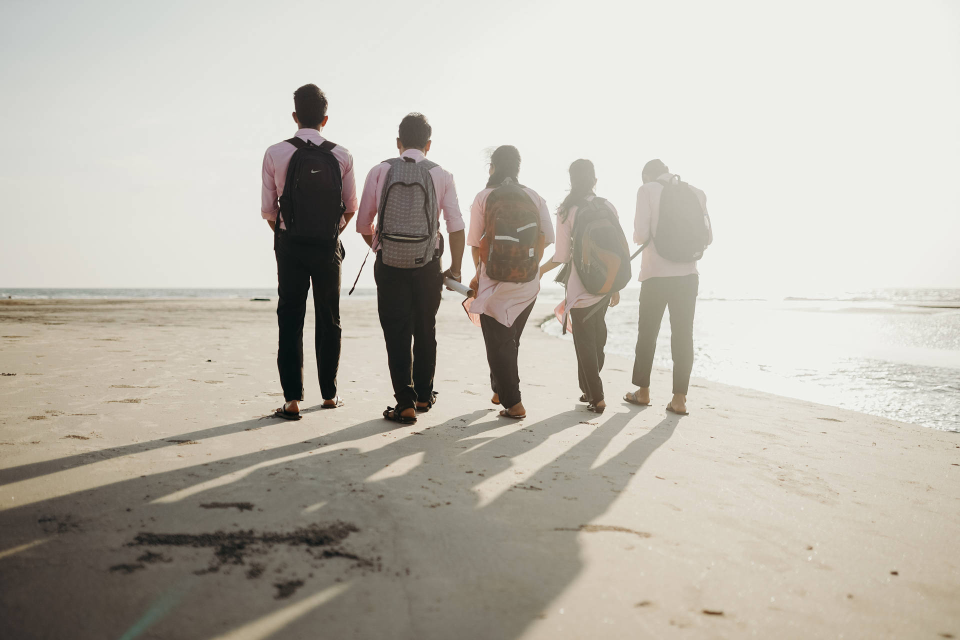 Goa India Friends On Beach Background