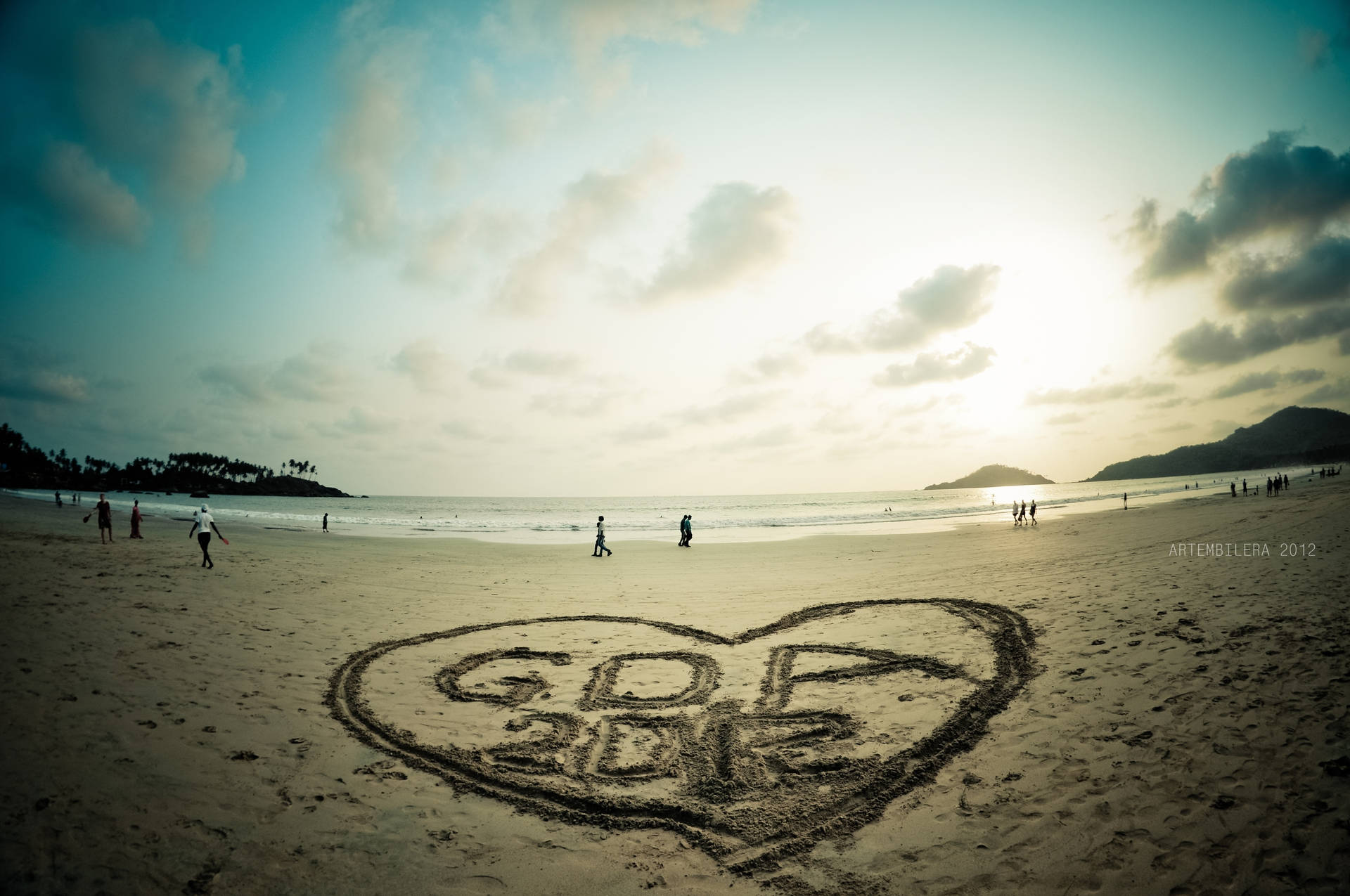 Goa India Heart In Sand Background