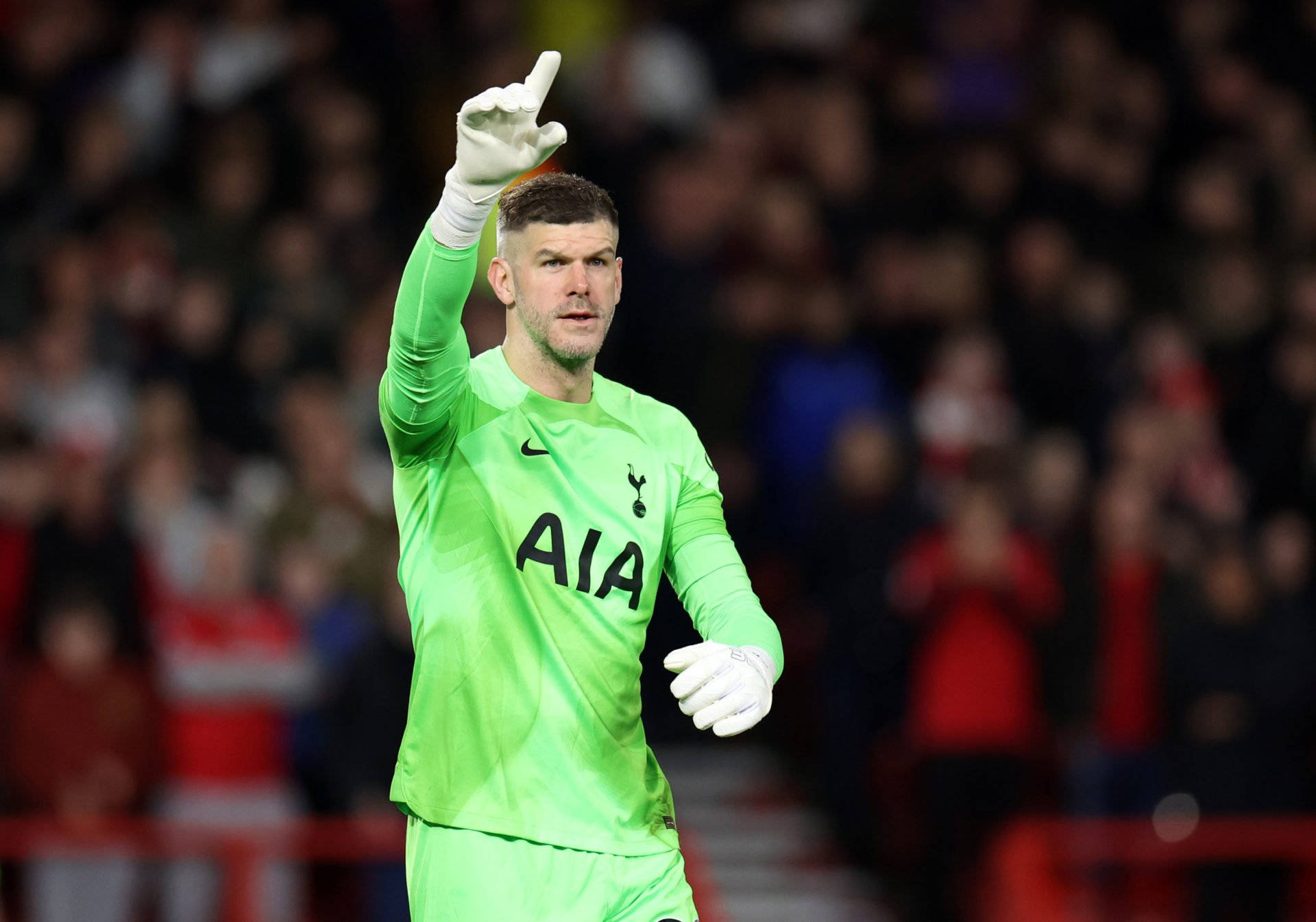 Goalkeeper Fraser Forster Hand Signal Background