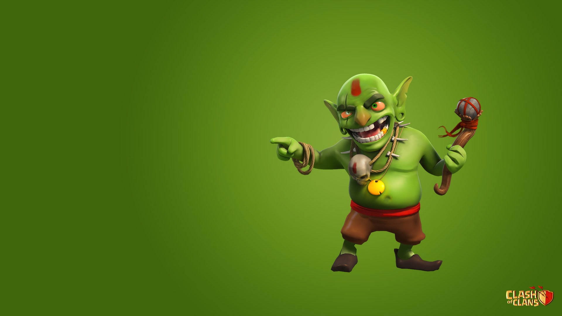 Goblin's Mighty Laugh In Clash Of Clans Background