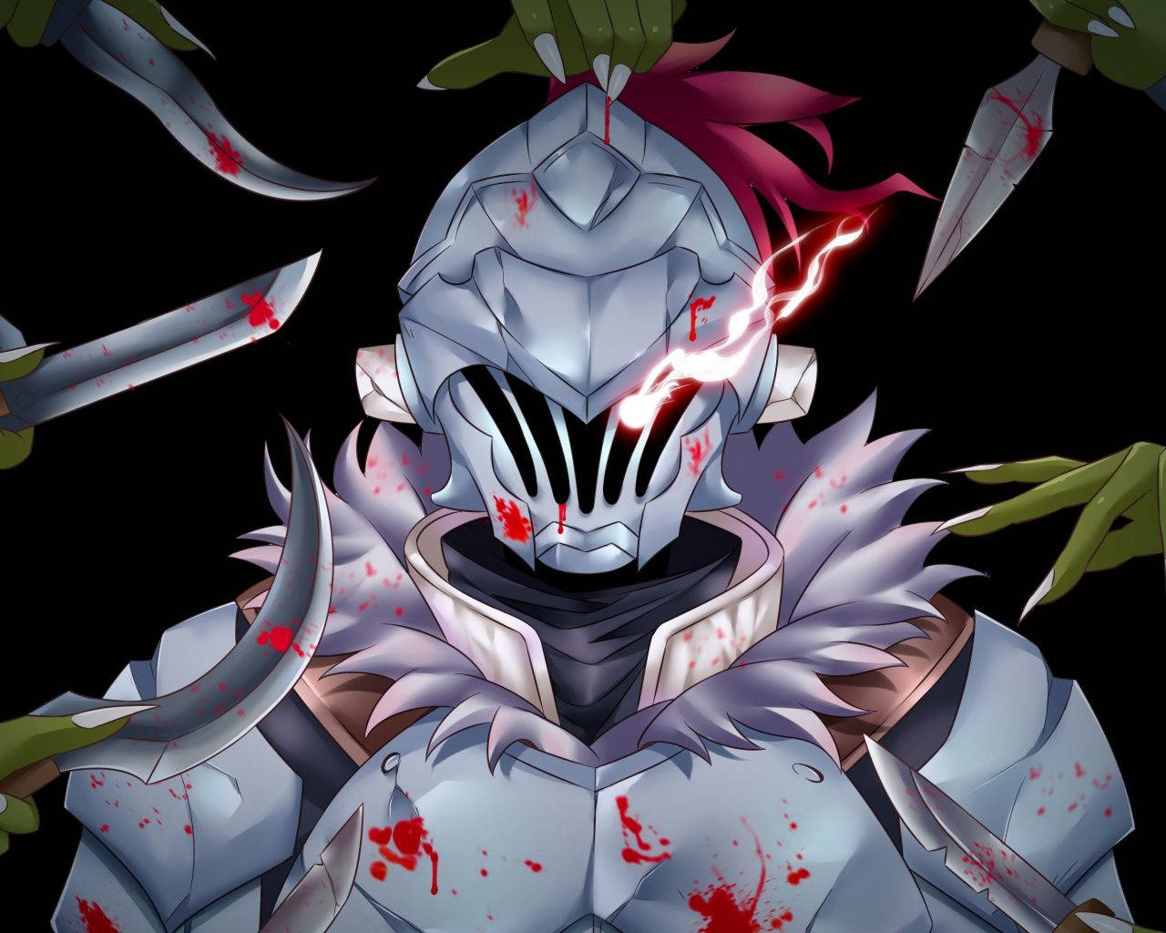 Goblin Slayer, Suited Up In Protective Armor. Background
