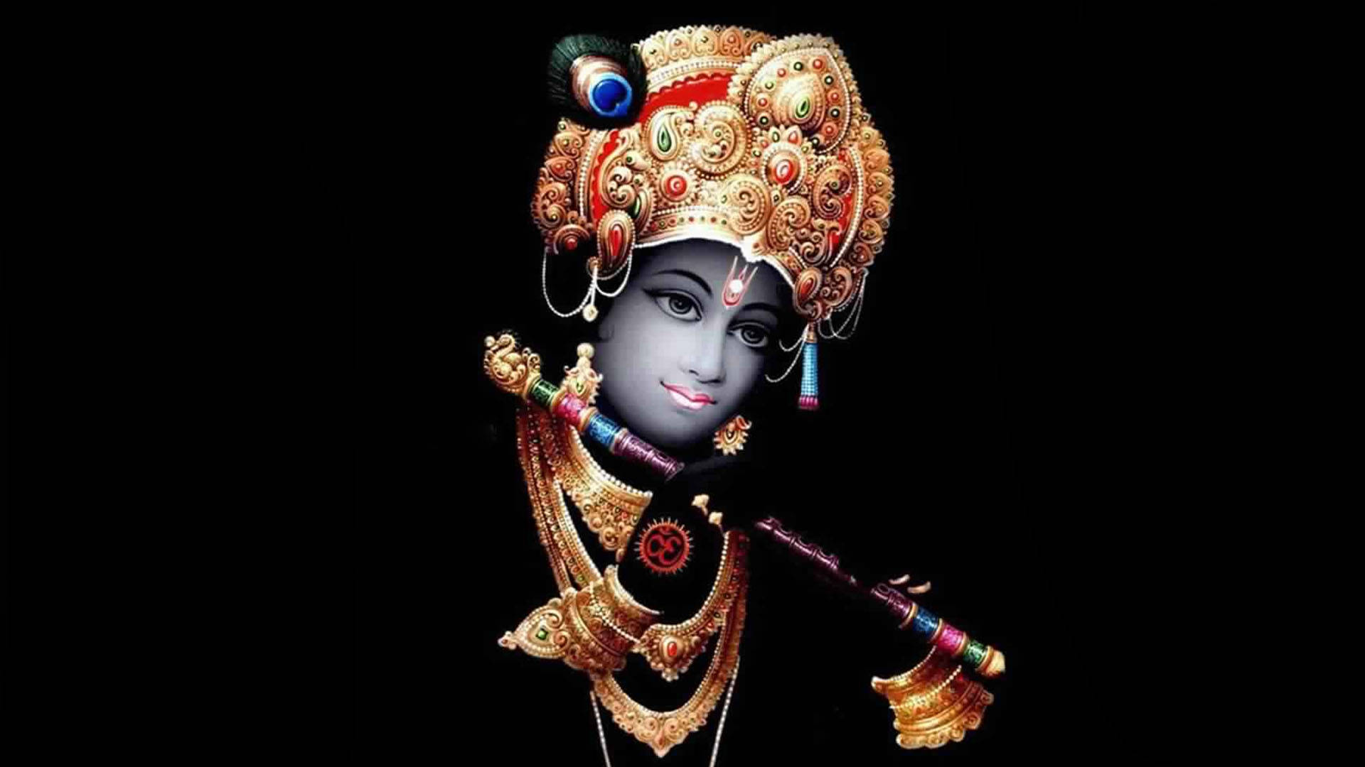 God Full Hd Krishna Playing Instrument Background