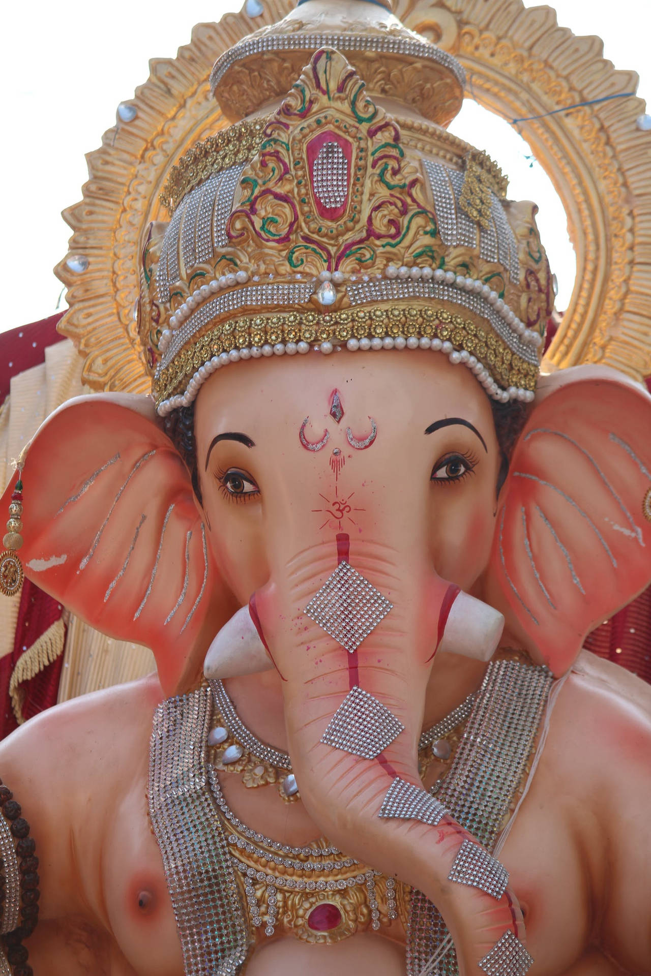 God Ganesh Statue Close-up Background