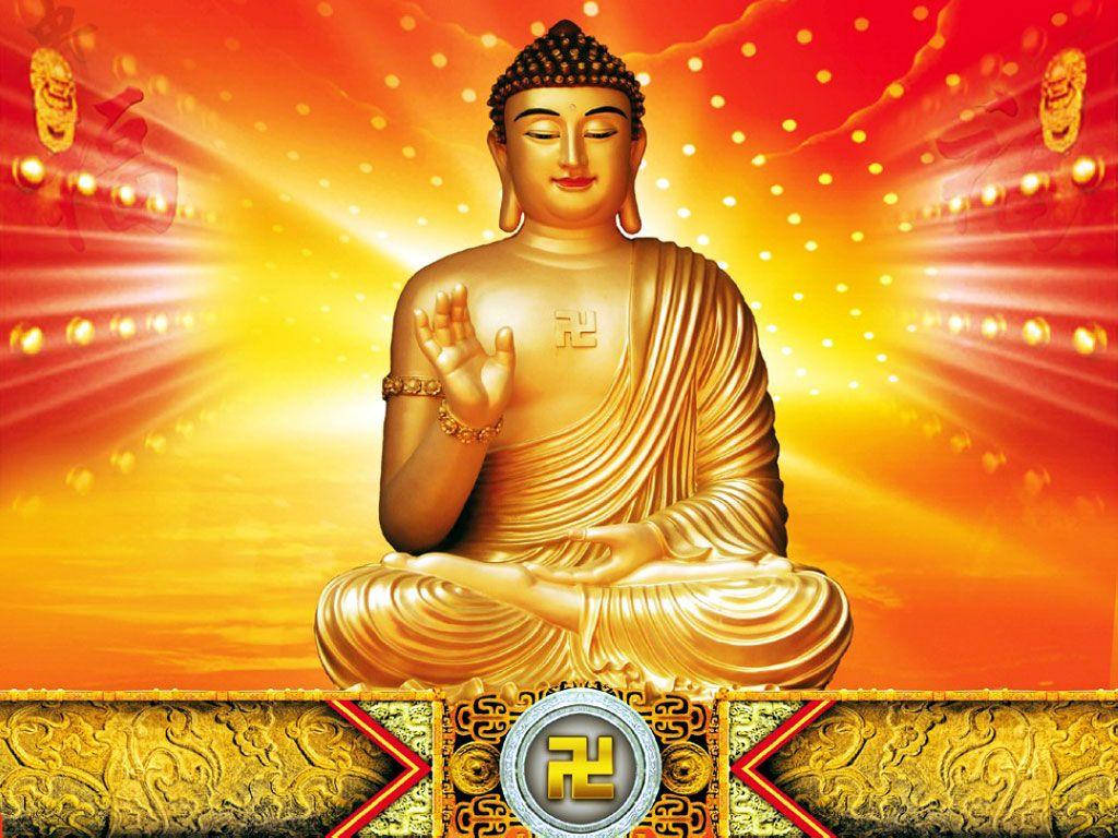 God Laptop Orange Buddha Background
