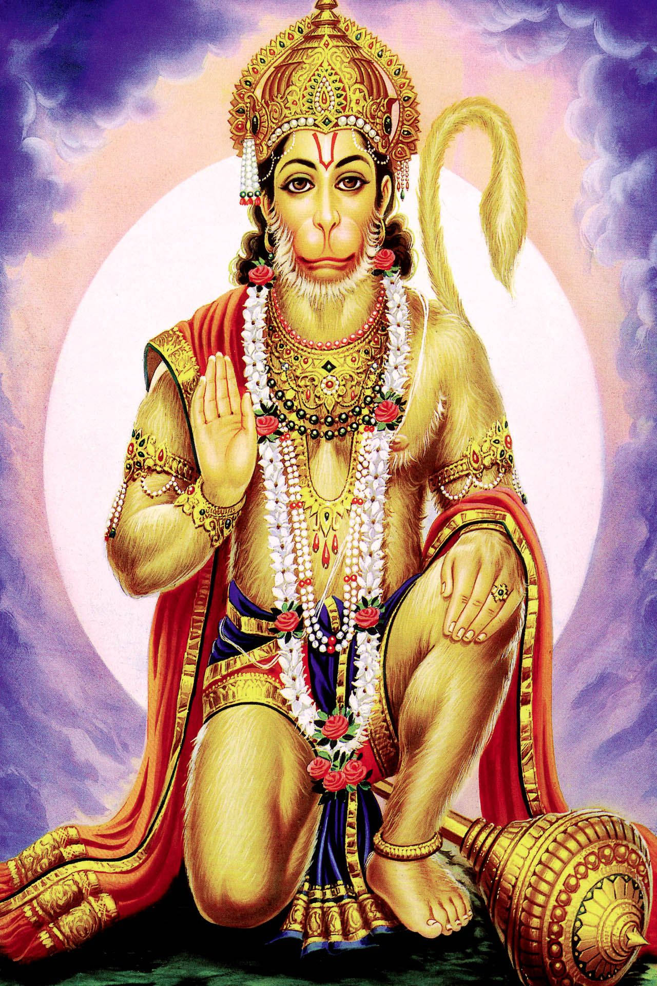 God Mobile Hindu God Hanuman Kneeling Background