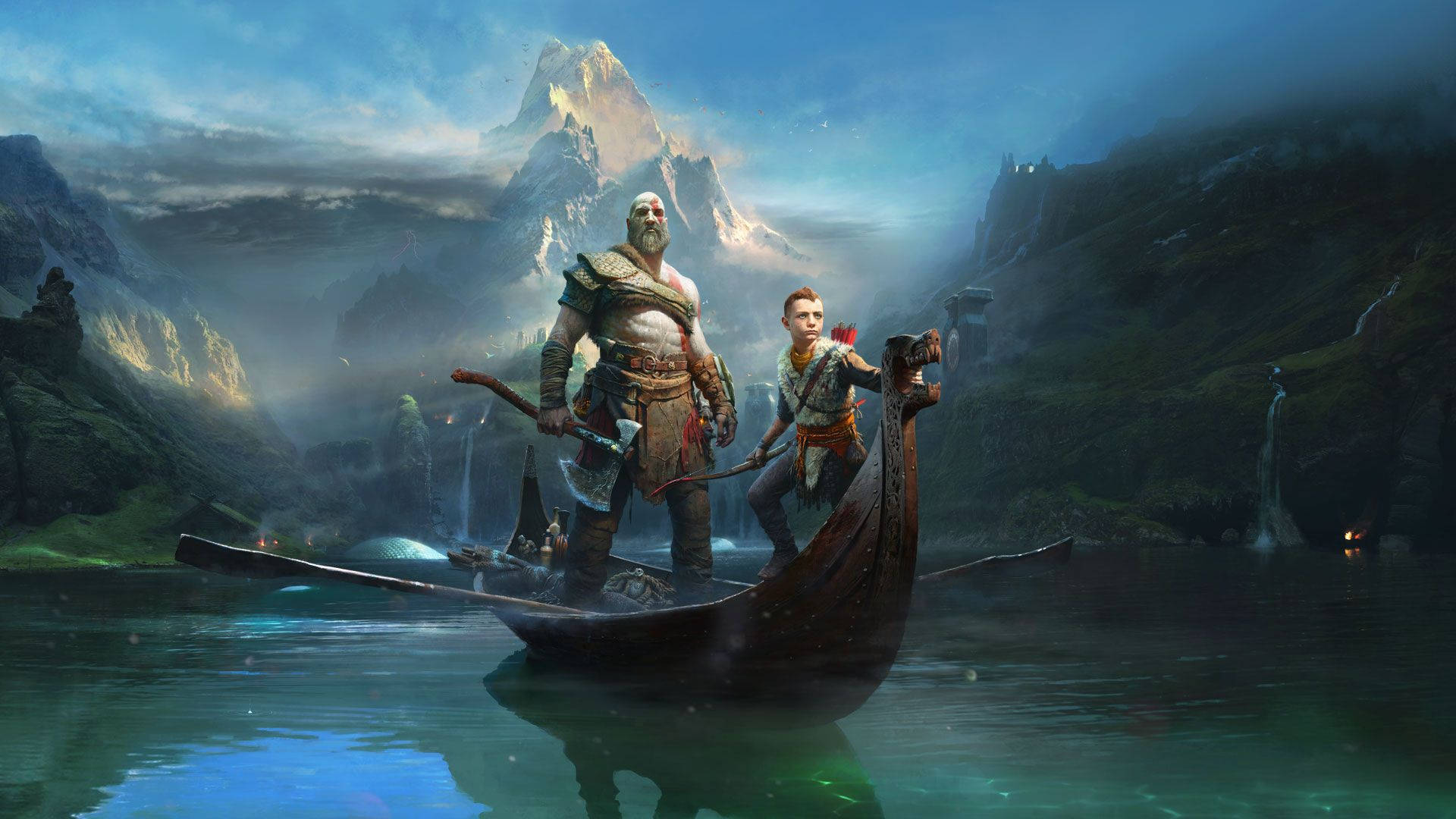 God Of War At The River Background