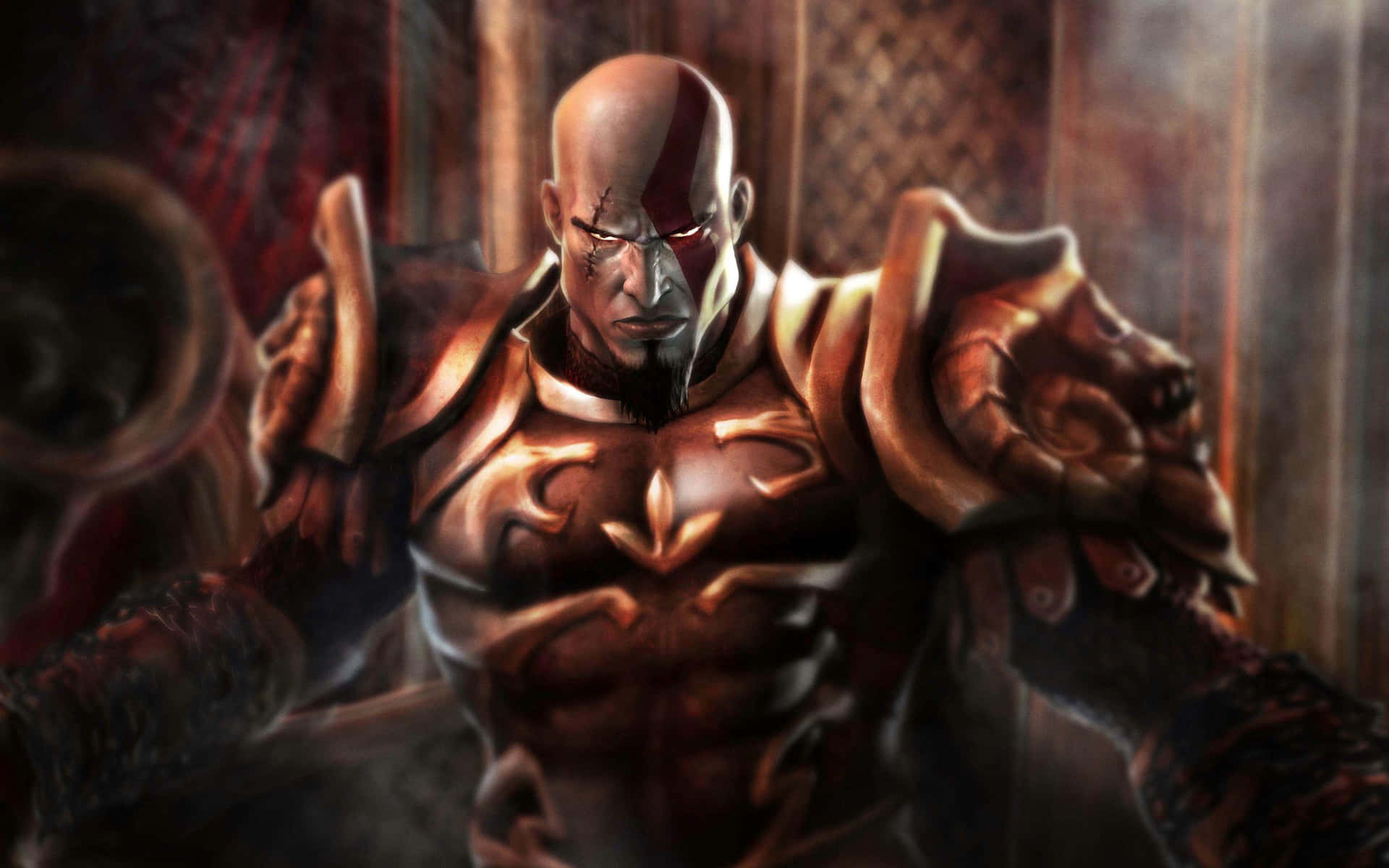 God Of War Iii Kratos Gold Aesthetic Armor Background