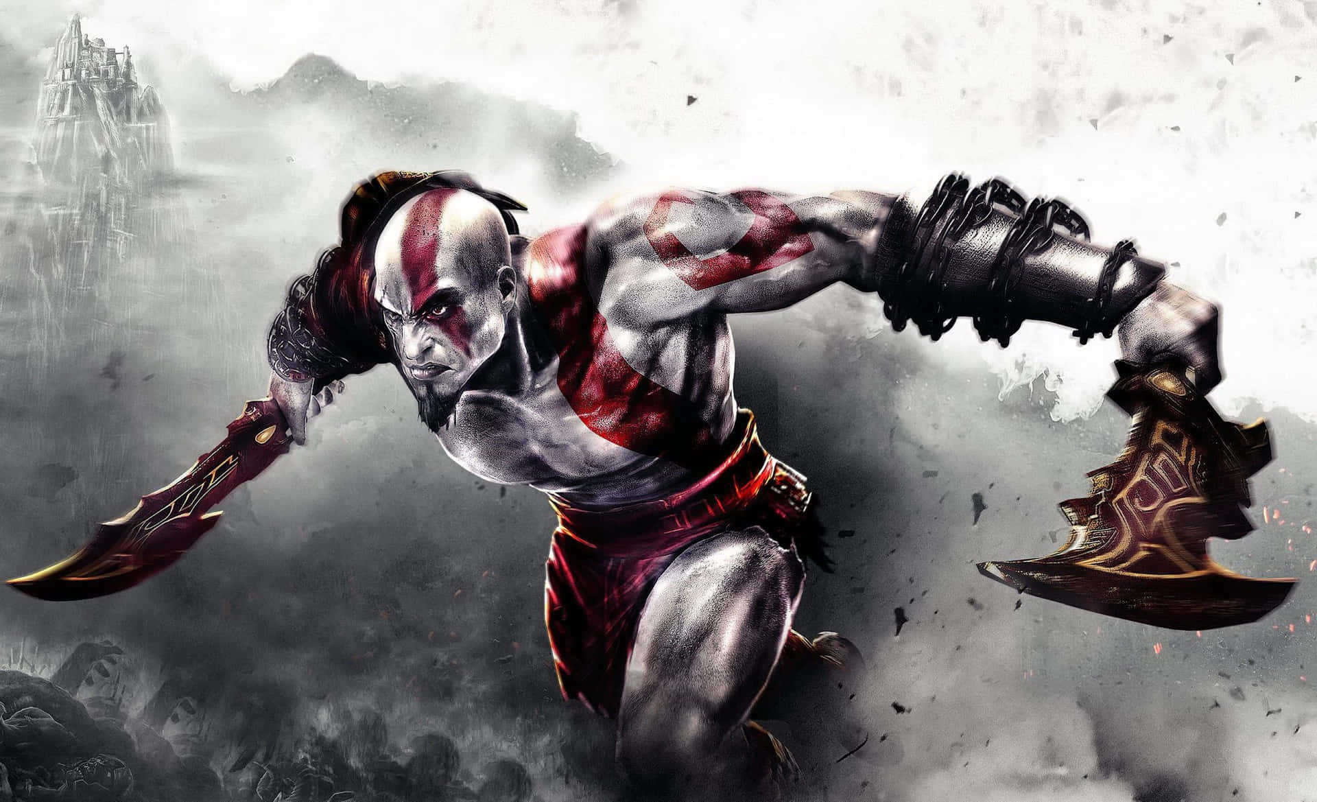 God Of War Iii Kratos Running Background