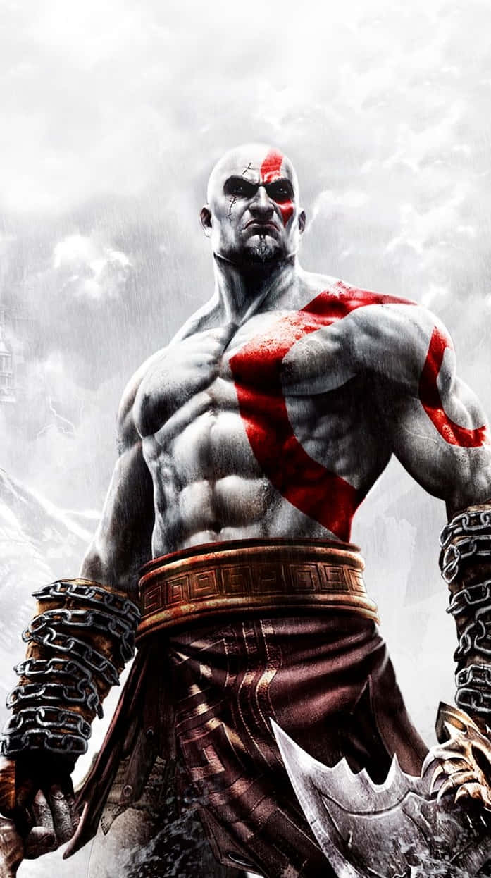 God Of War Iii Kratos White Aesthetic Background