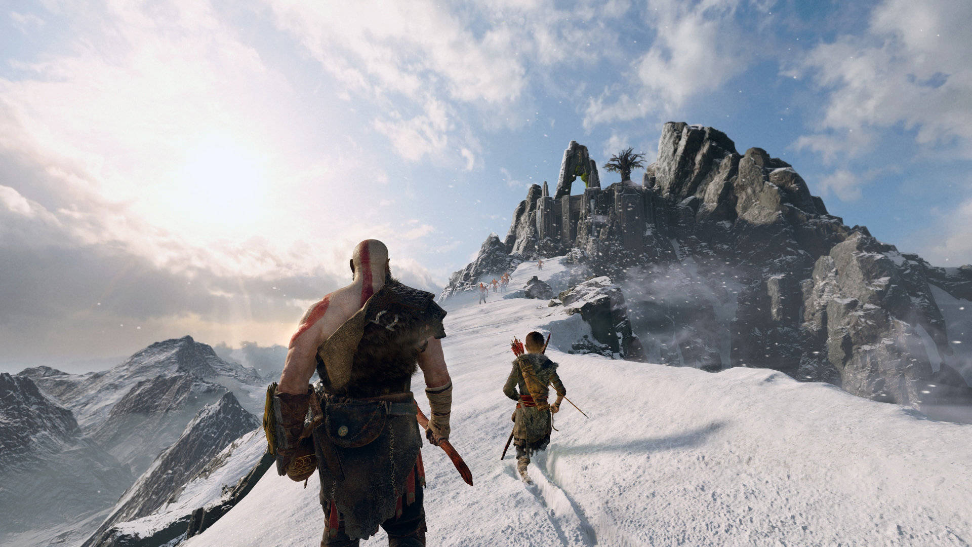 God Of War Kratos And His Son Background
