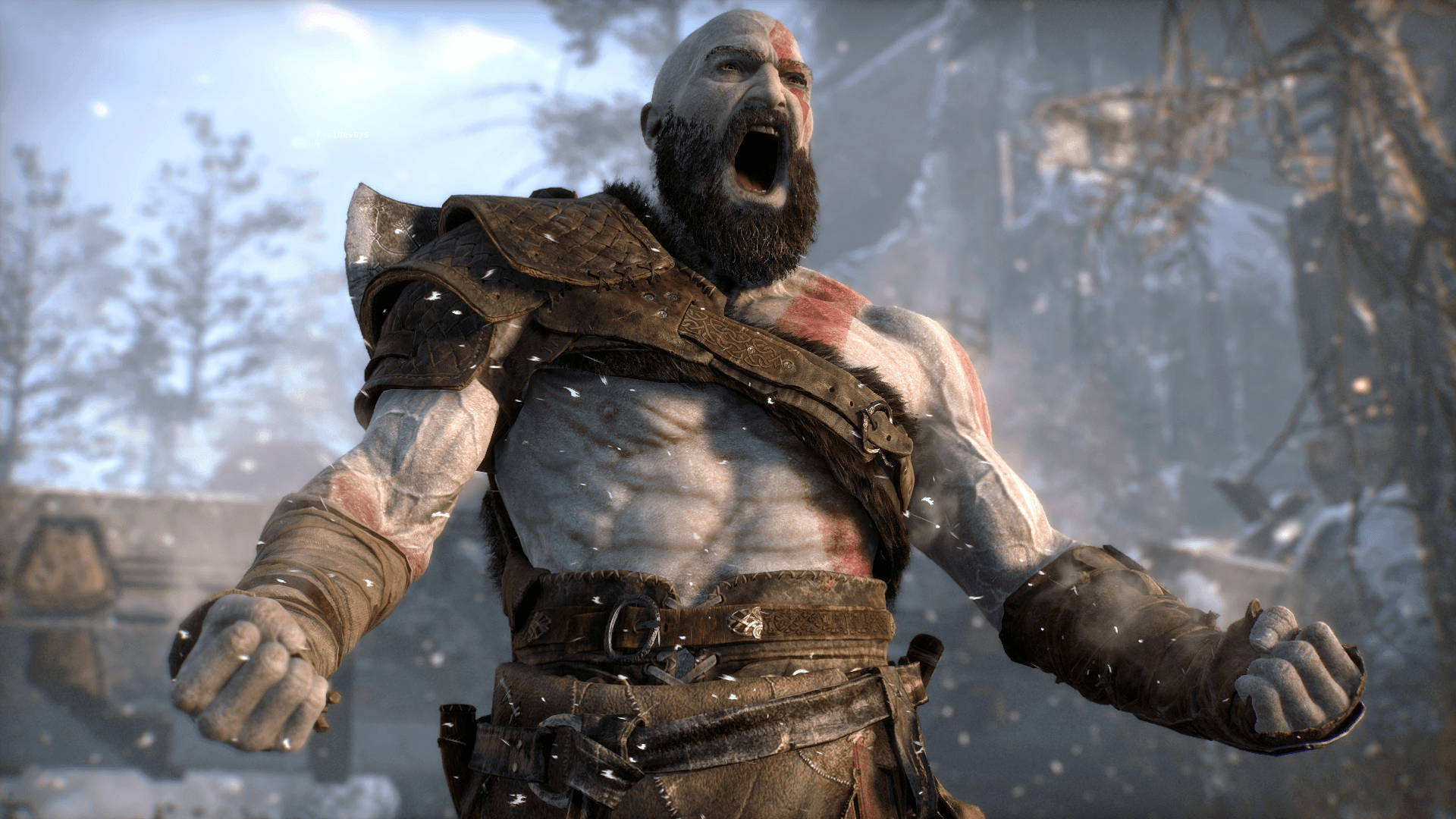 God Of War Kratos In Rage Background
