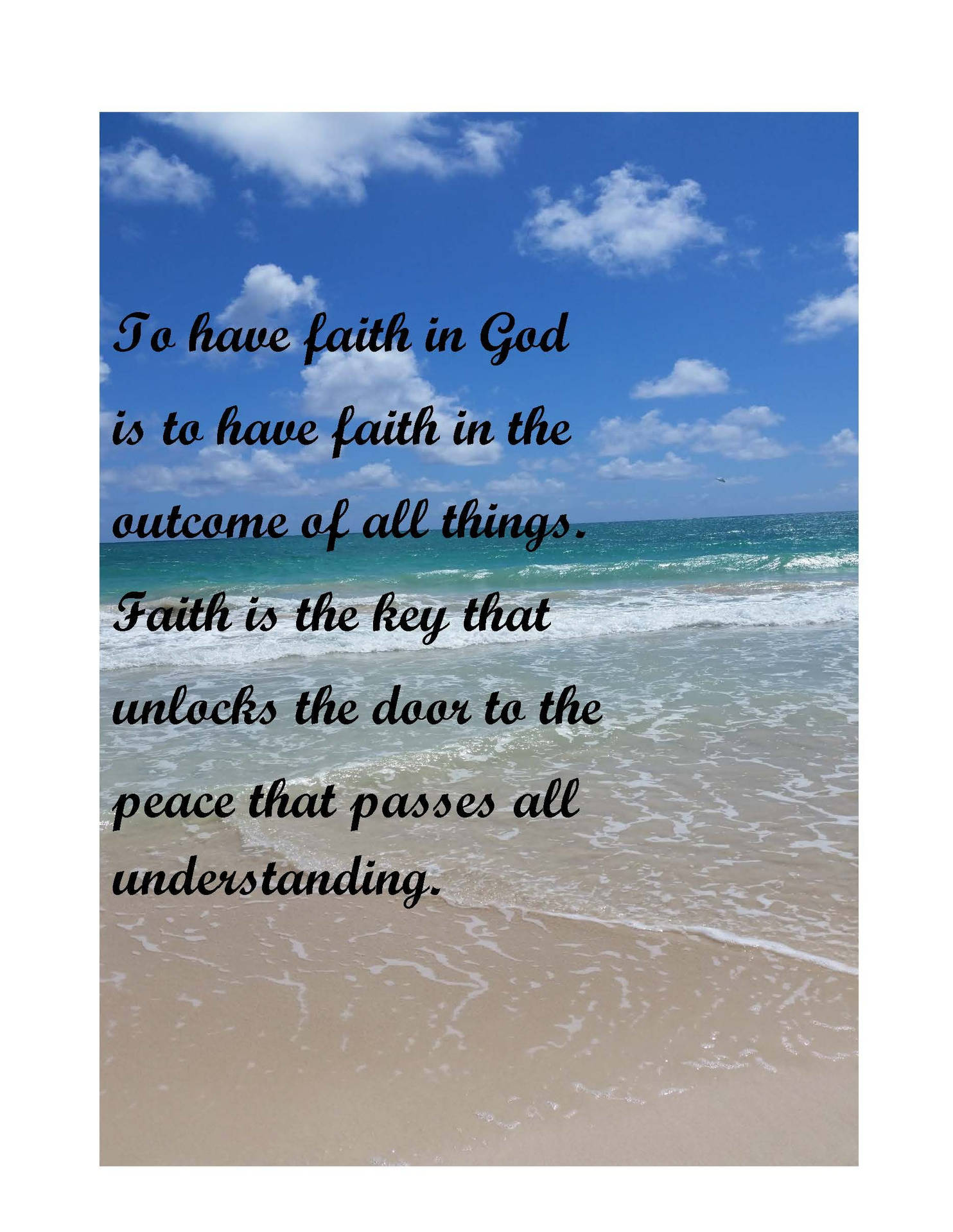 God Quotes Beach Background