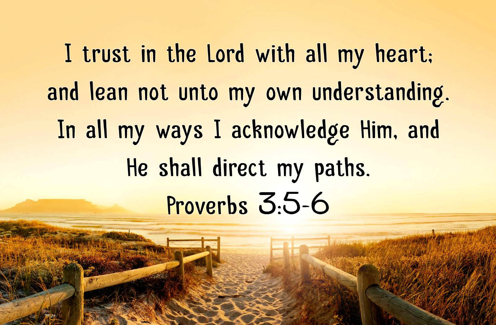God Quotes Proverbs 3:5-6 Background