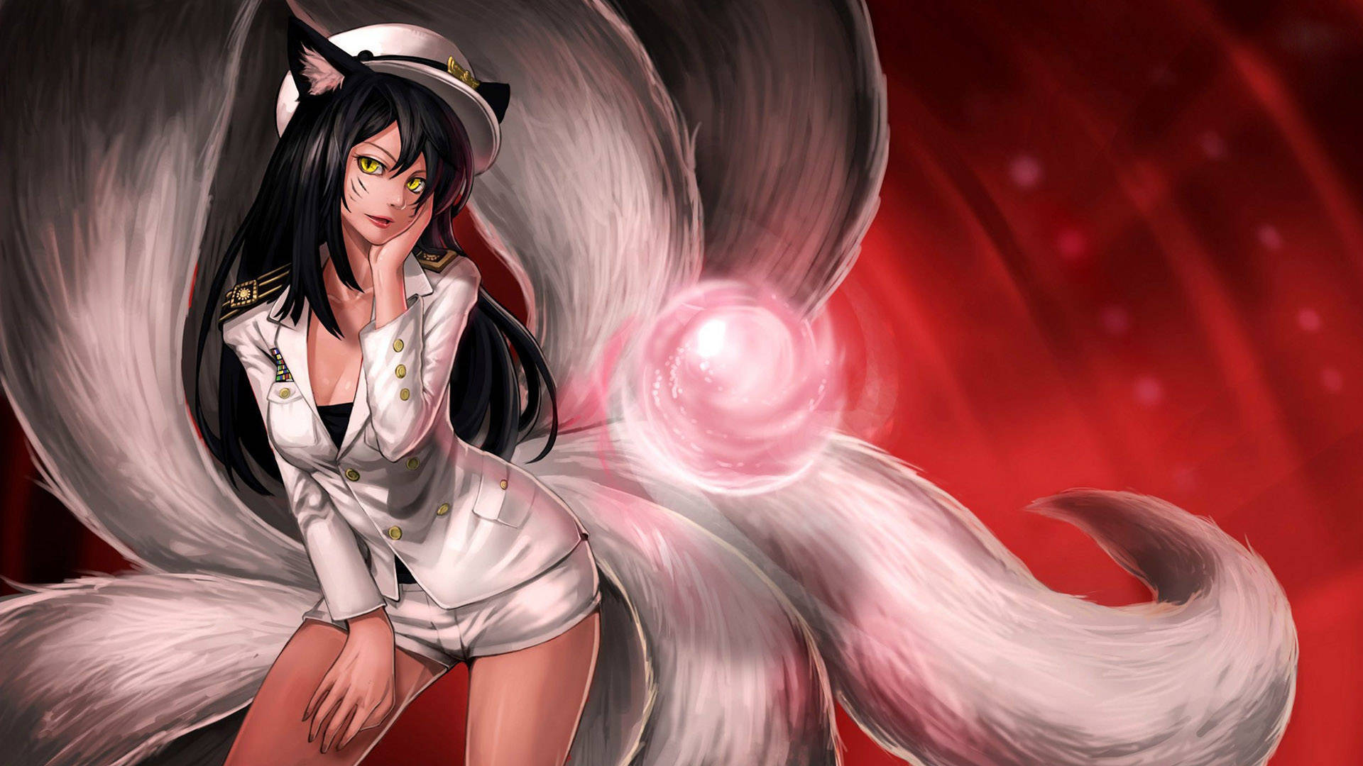 Goddess Ahri 4k League Of Legends Background