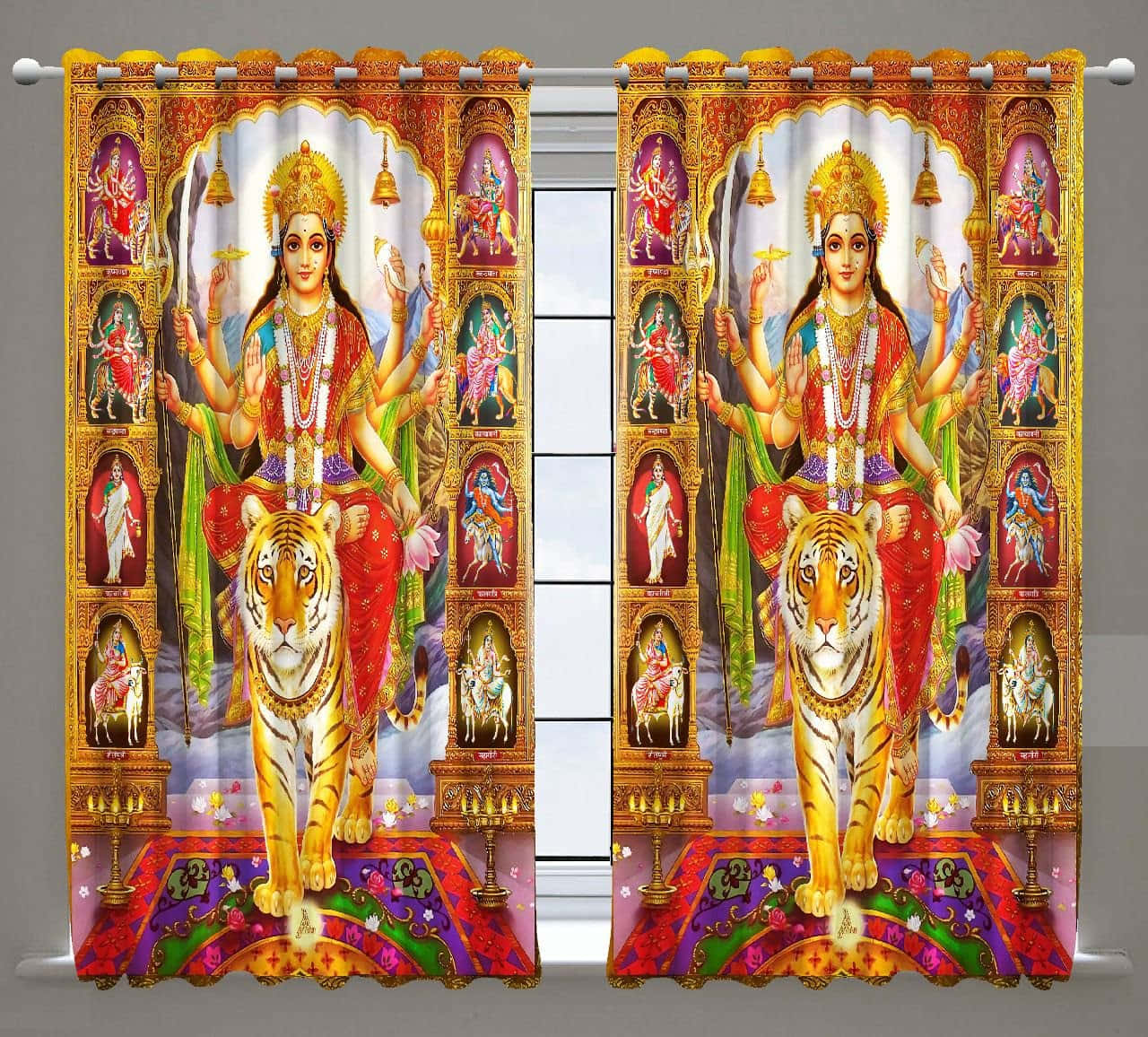 Goddess Durgaand Nine Forms Curtains