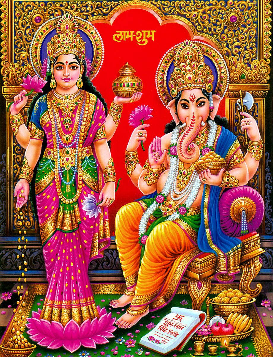Goddess Lakshmi And Lord Ganesh