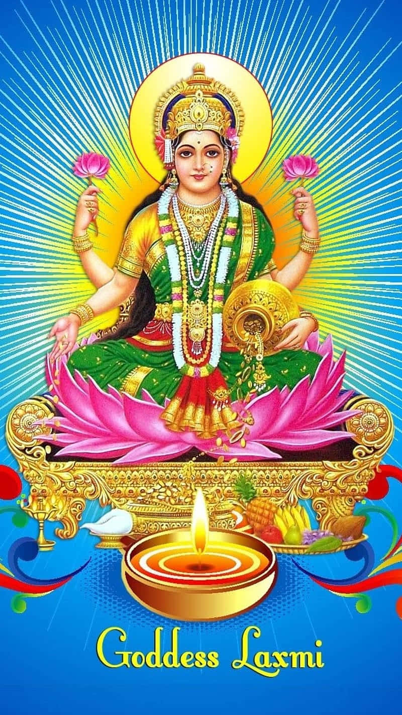 Goddess Lakshmi Traditional Depiction Background