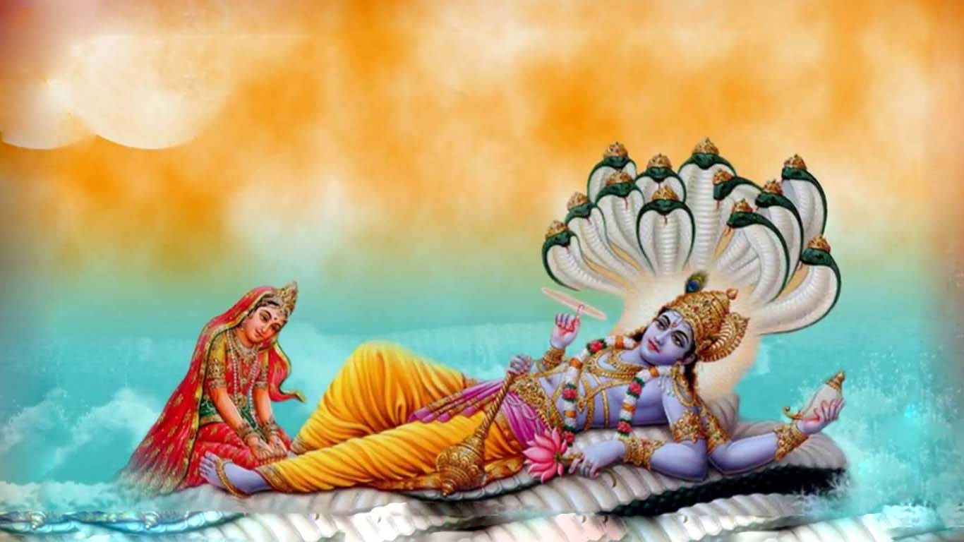 Goddess Lakshmi With Vishnu And Shesha Hd