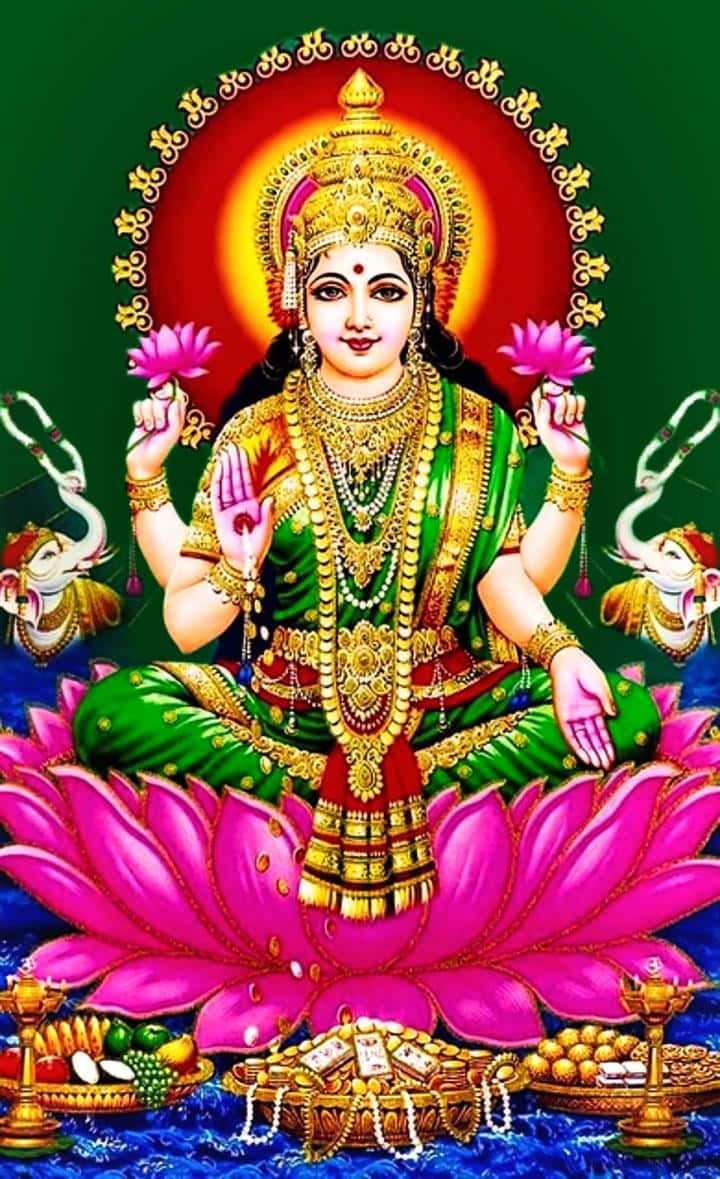 Goddess Mahalakshmi Traditional Art Background