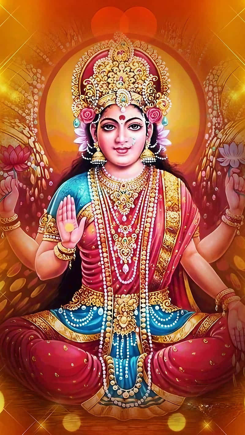 Goddess_ Mahalakshmi_ Traditional_ Art Background