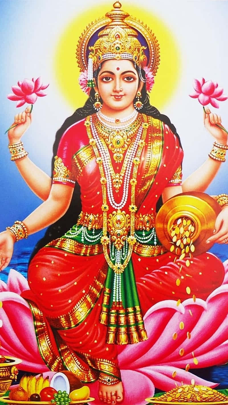 Goddess_ Mahalakshmi_ Traditional_ Artwork Background