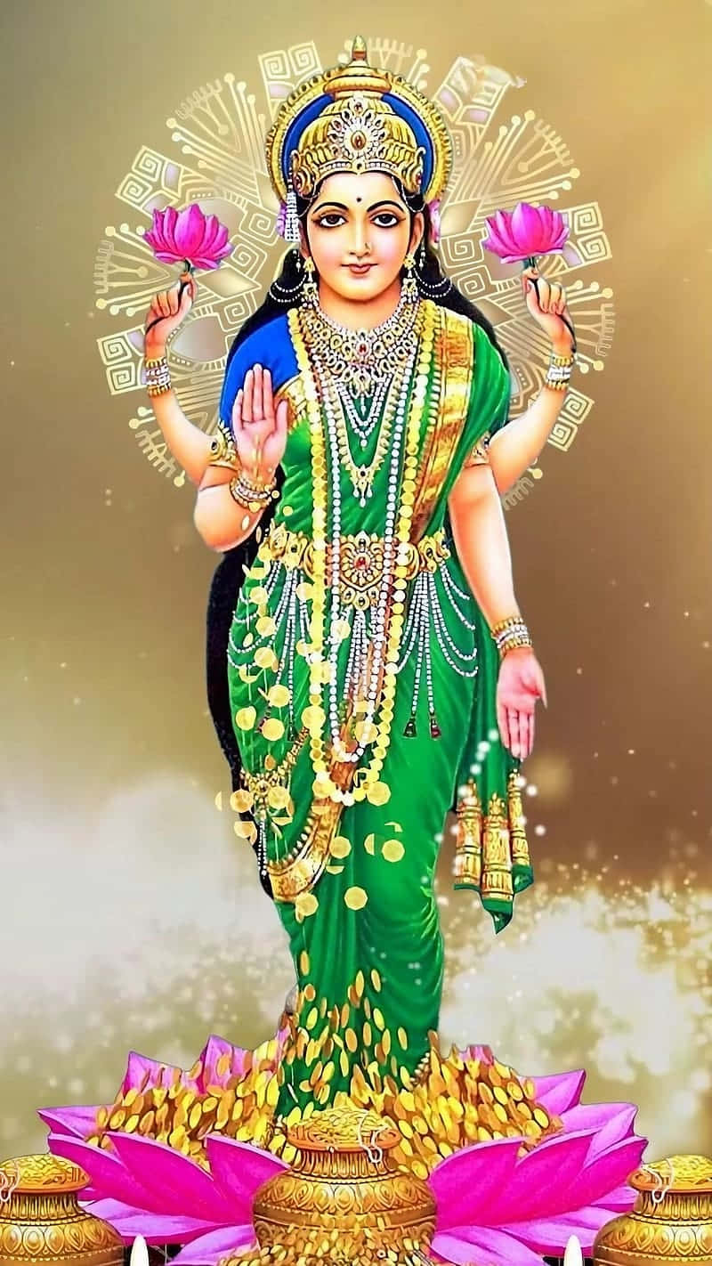 Goddess_ Mahalakshmi_ Traditional_ Artwork Background