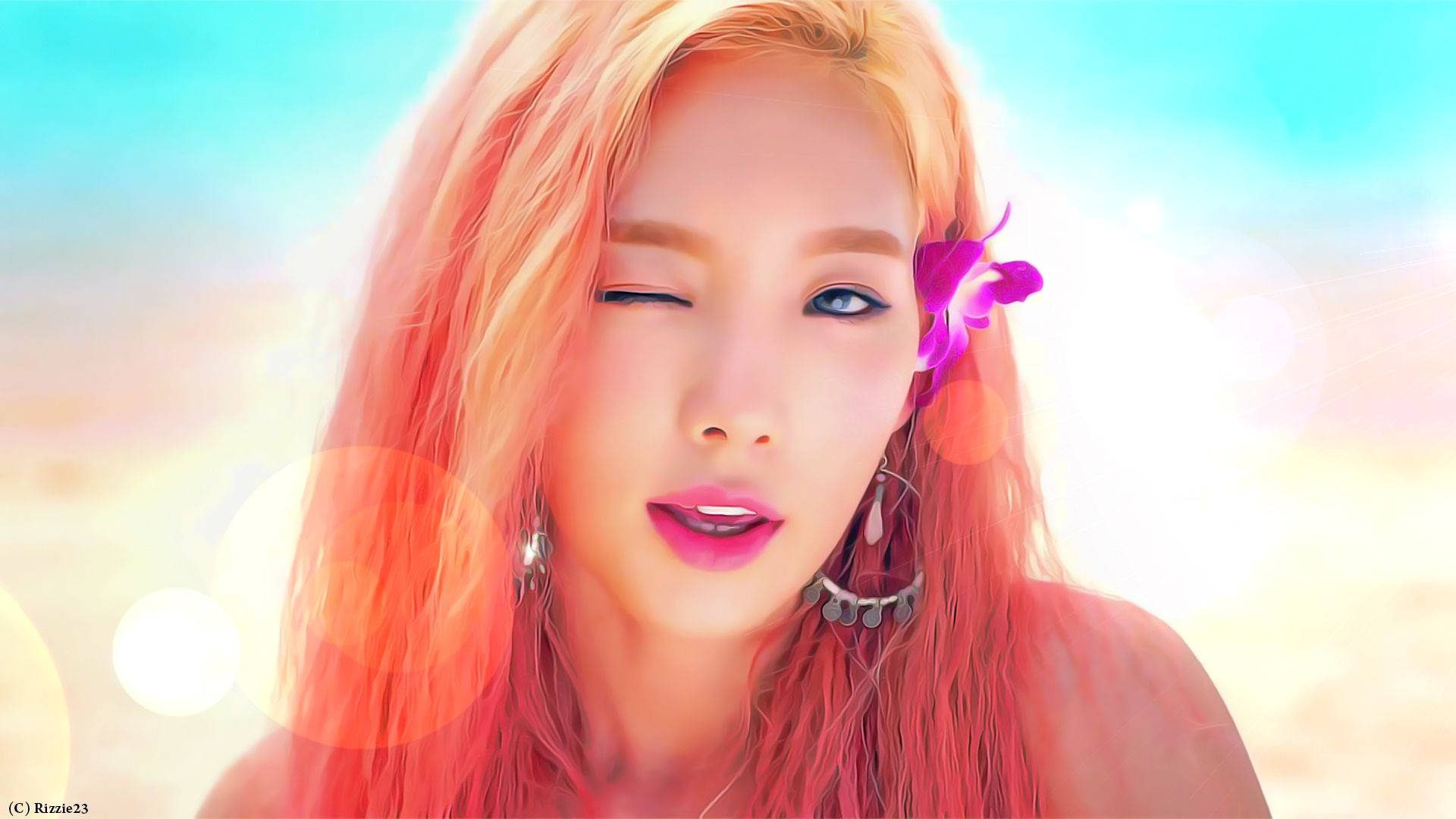 Goddess Taeyeon Winking Background